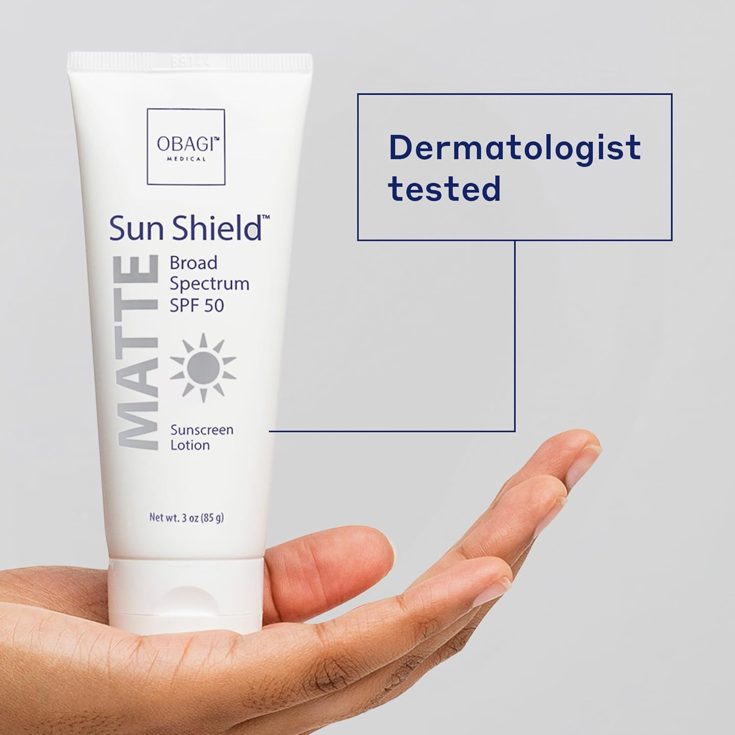 Obagi – Protector solar mate de amplio espectro SPF 50, combina absorción UVB y protección UVA, 3 onzas