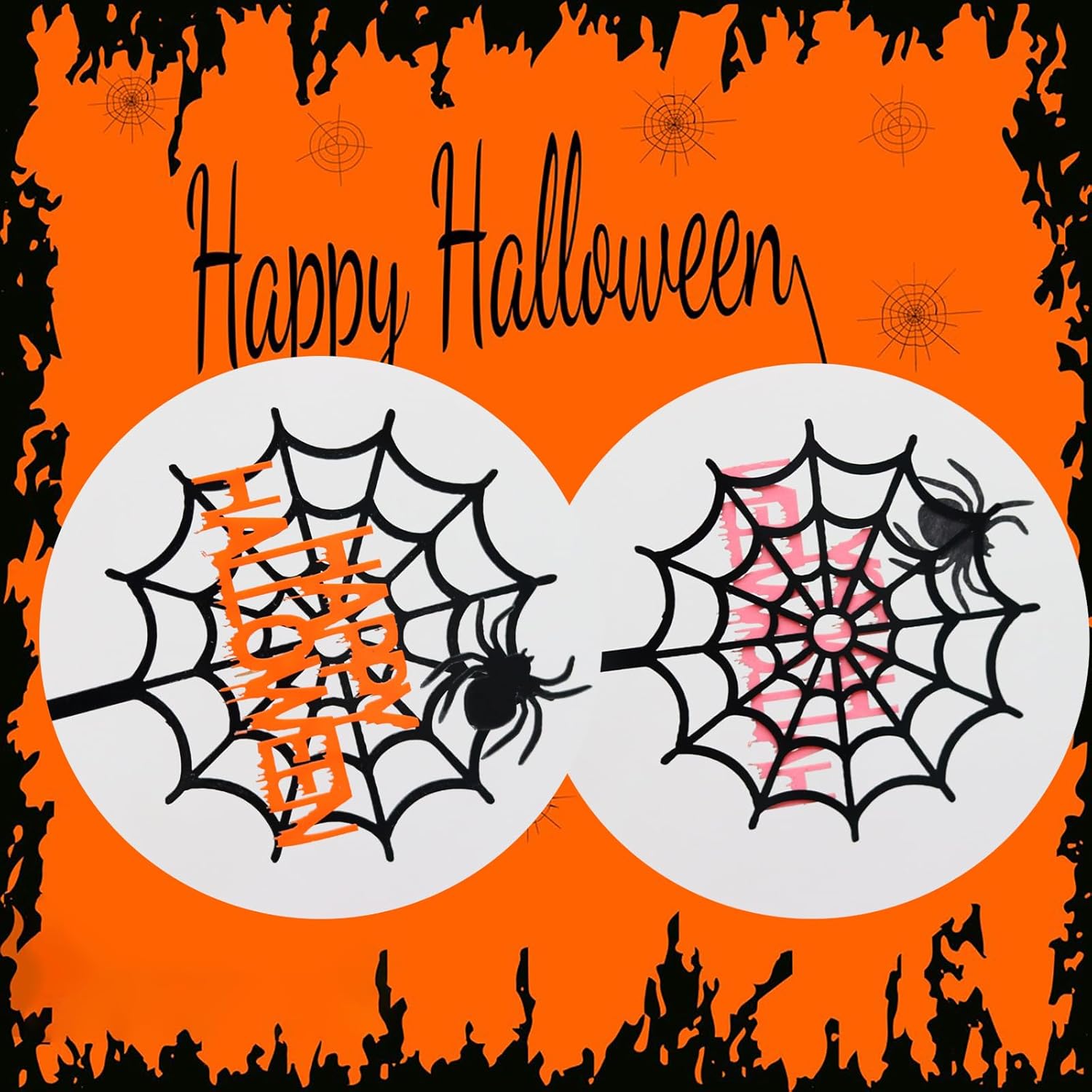 Decoración de pastel de Feliz Halloween, 6 piezas de calabaza murciélago fantasma, letras de truco o trato, suministros de decoración de pastel de