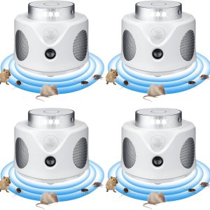 Repelente de roedores 4 en 1 ultrasónico de 360 con 9 luces estroboscópicas y dispositivos de disuasión PIR de ratón, ardilla, murciélago, araña, Repelente de roedores 4 en 1 ultrasónico de 360 con 9 luces estroboscópicas y dispositivos de disuasión PIR de ratón, ardilla, murciélago, araña,