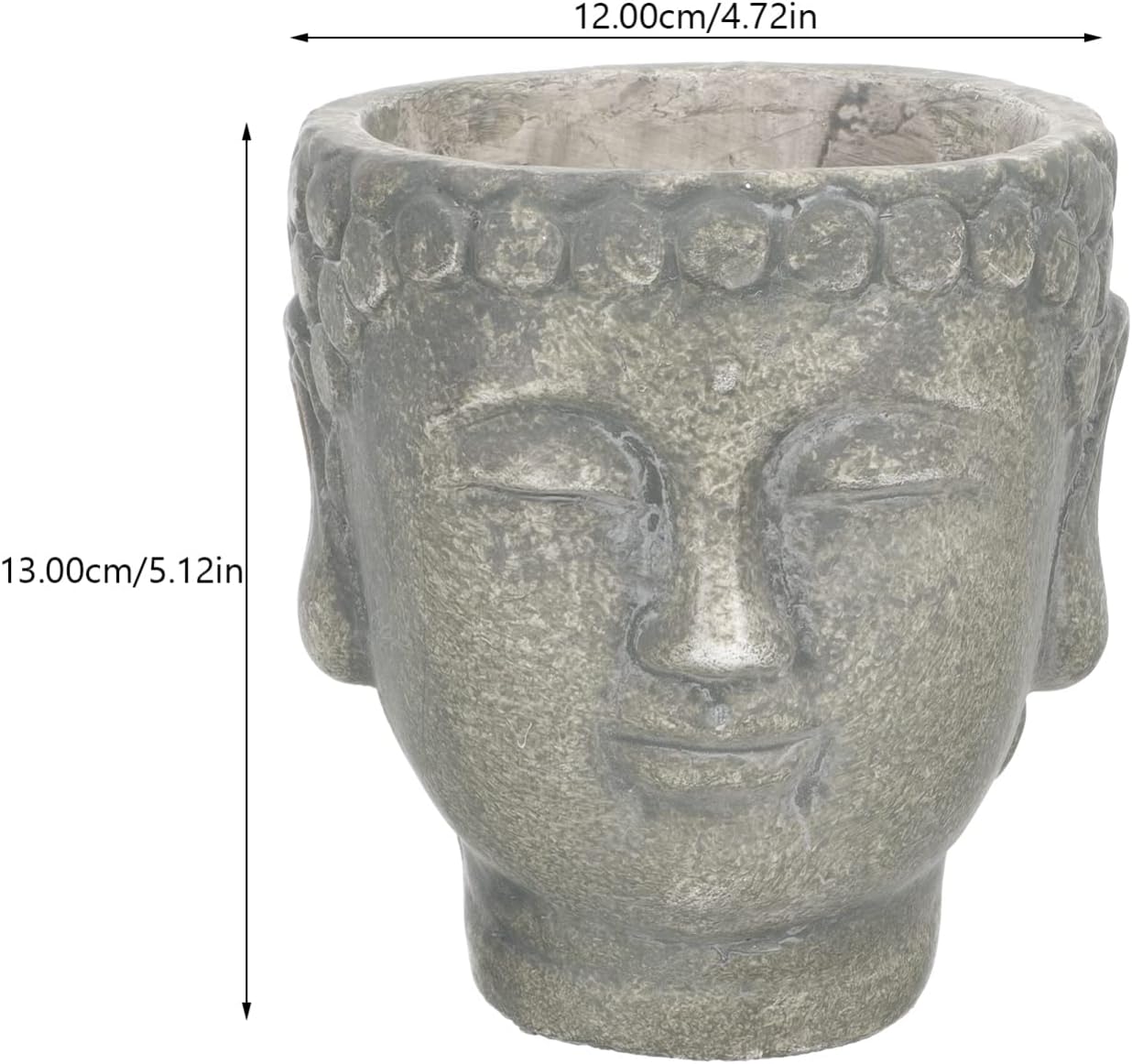 Maceta de Buda, cabeza de buda, estatua de jardín zen, maceta, escultura de budismo, regalos para el hogar, interior y exterior, verde oliva, 5.1 x
