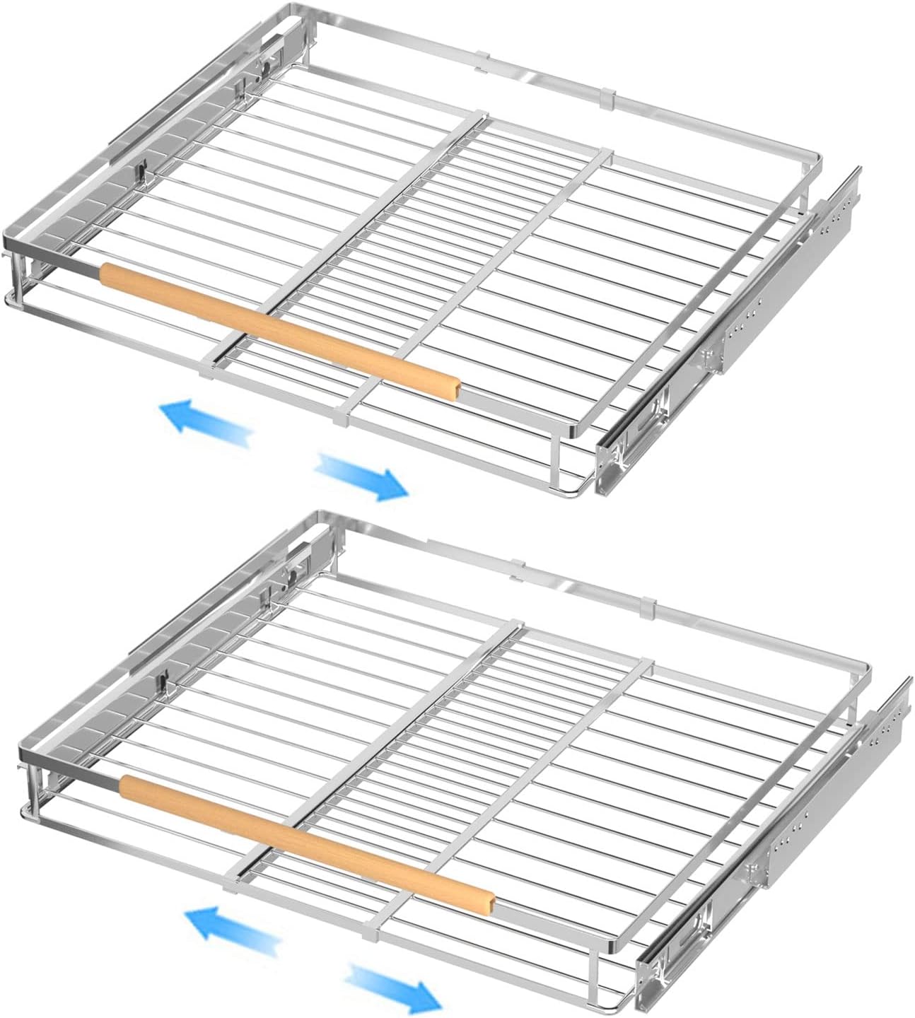Cajones deslizantes extensibles extraíbles para gabinetes, cesta organizadora de gabinete deslizante resistente, estantes de despensa extraíbles