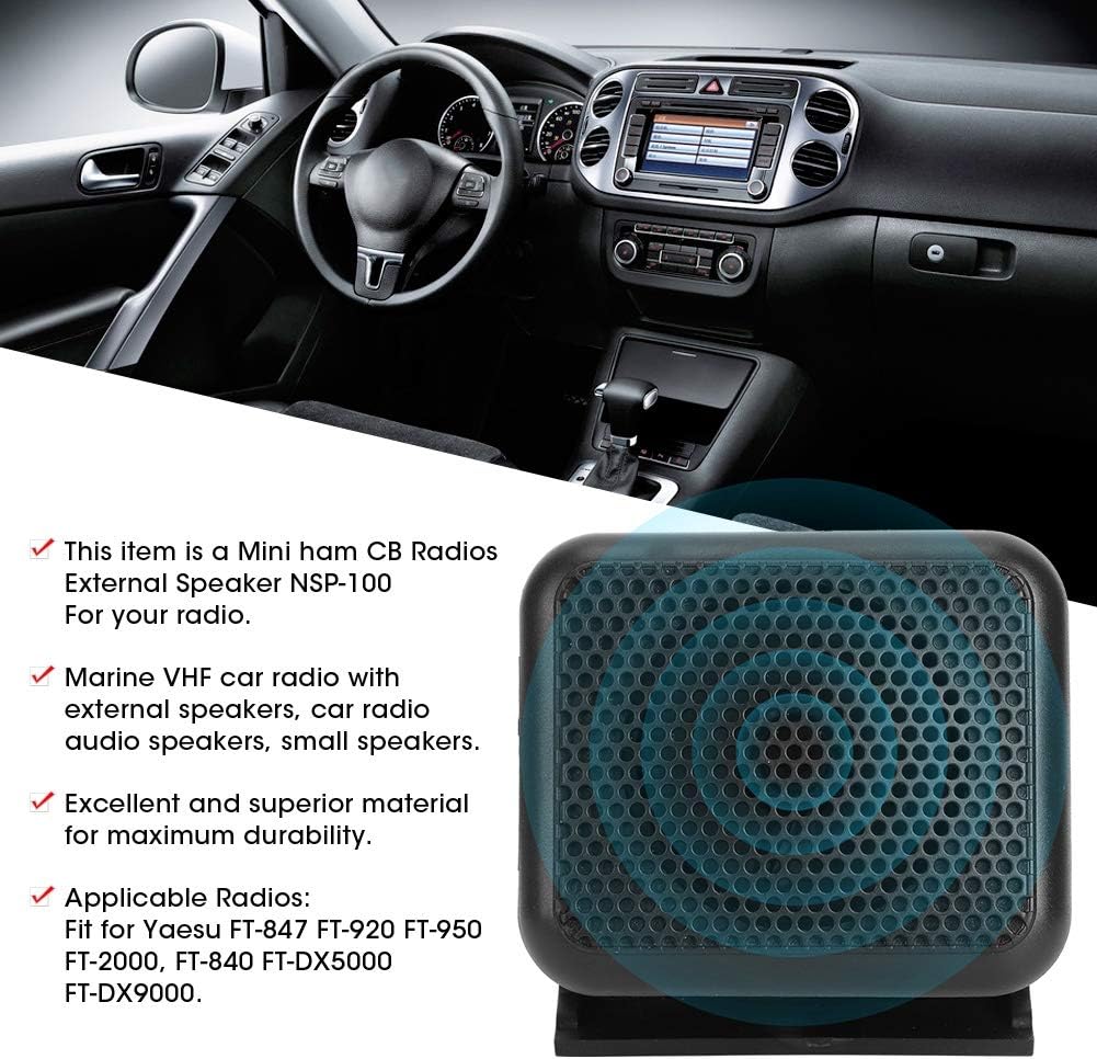 Bediffer Altavoz externo, mini NSP 100 Radio bidireccional CB reemplazo de radio de coche para Yaesu FT 847 pies 920 pies 950 pies 2000