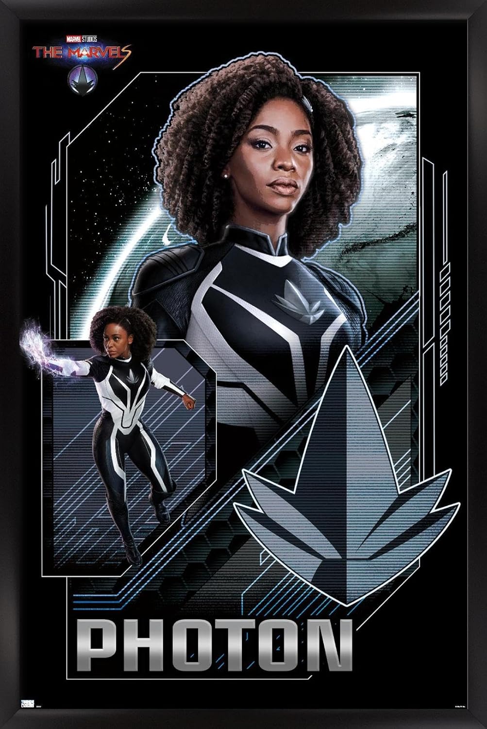 Trends International Marvel The Marvels – Póster de pared con fotón, 22.37 x 34.00 pulgadas, versión enmarcada en negro