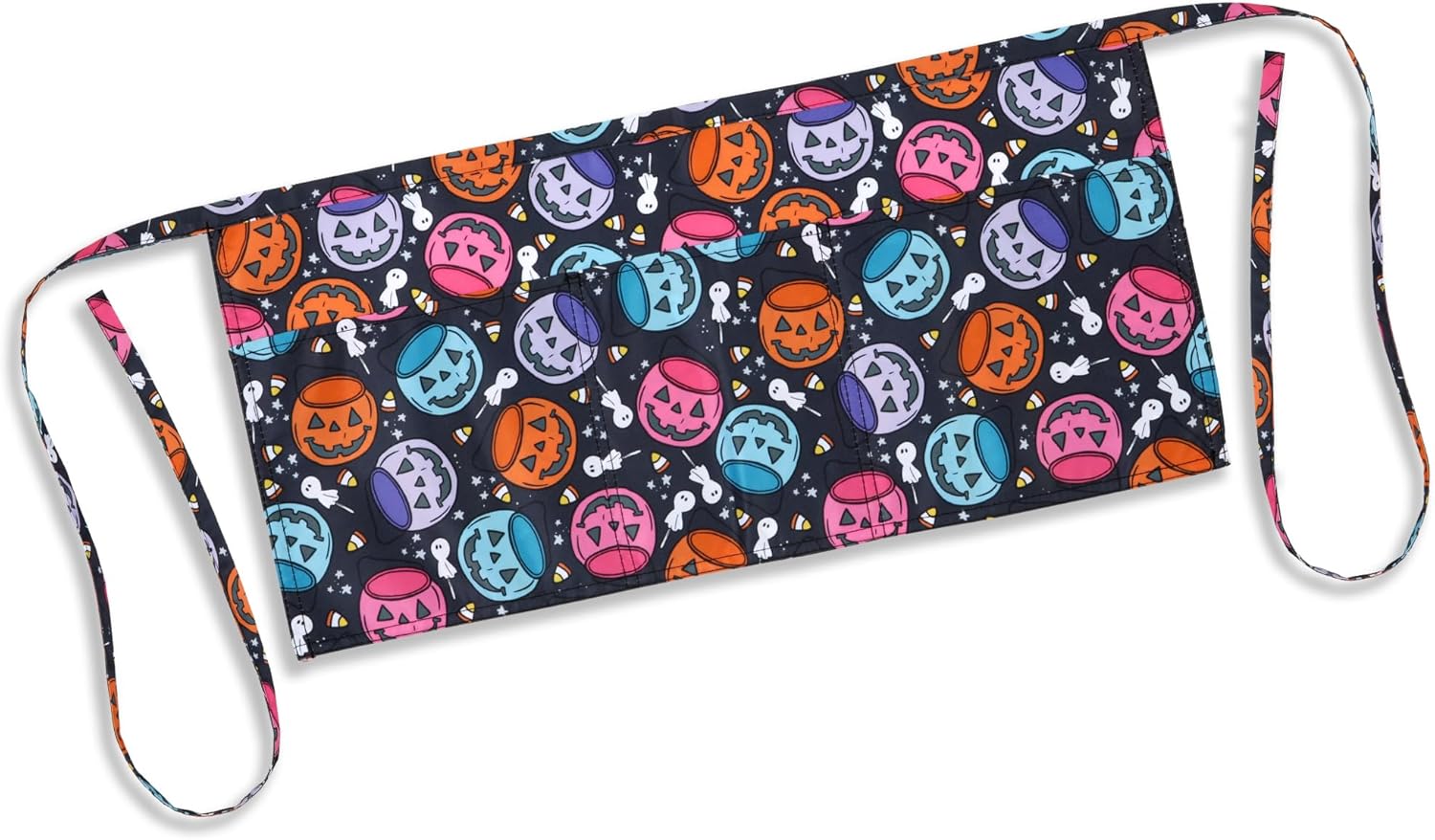 Delantal de cintura de Halloween con bolsillos, medio delantal de calabaza para mujer, camarera, servidor, profesor, cocina, Varios colores