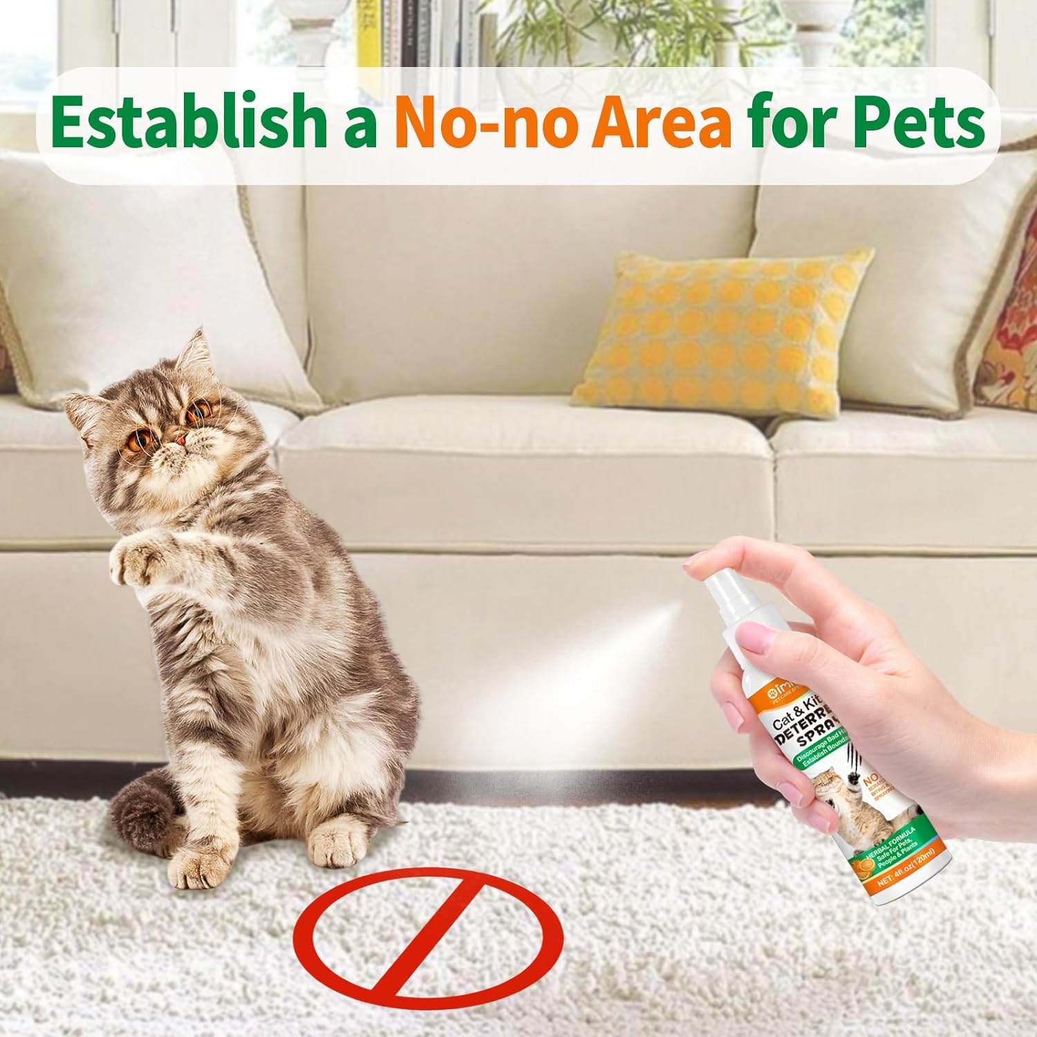 Aerosol repelente para gatos, 8.1 fl oz, muebles antiorina y antiarañazos y plantas antiarañazos, apto para interiores y exteriores, establece