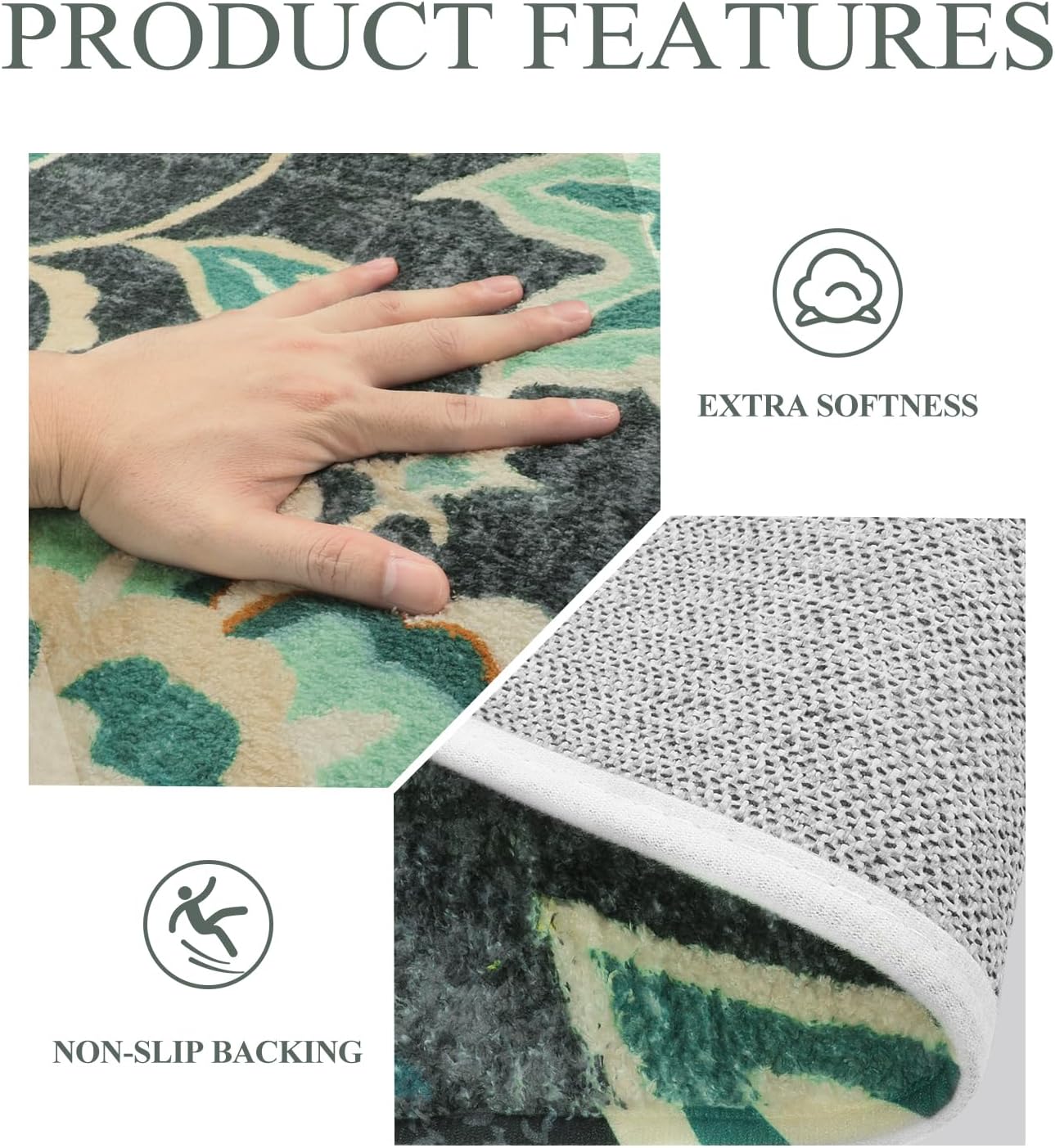 Lahome Alfombra redonda lavable floral de 3 pies, alfombra redonda pequeña y bohemia para dormitorio, antideslizante, resistente a las manchas, para