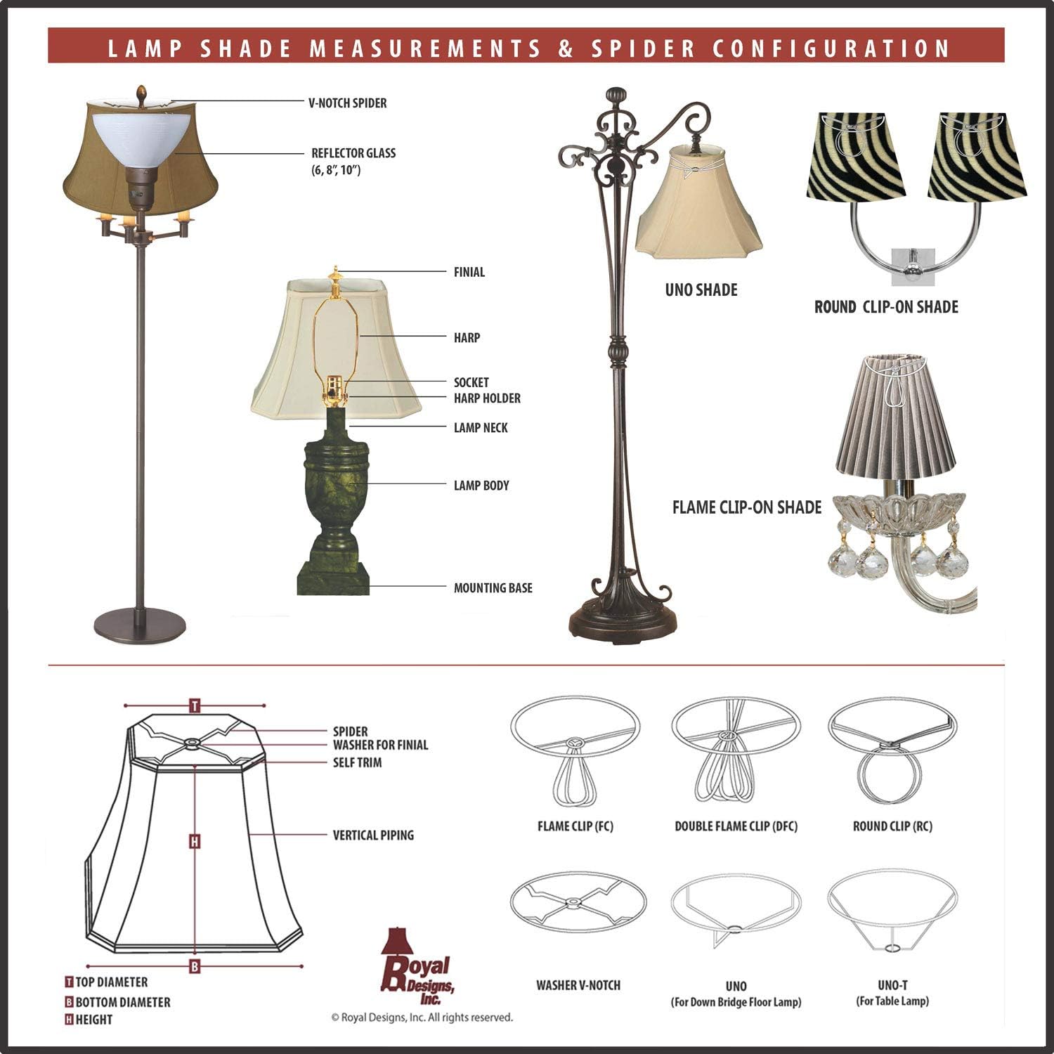 Royal Designs True Bell – Pantalla de lámpara
