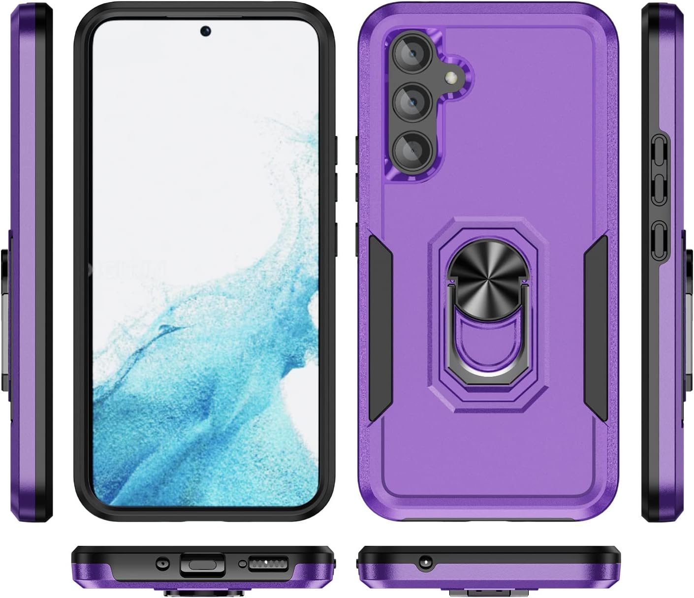 J&D Funda compatible con Samsung Galaxy A54, funda protectora de grado militar resistente con (paquete de 2) protector de pantalla de vidrio