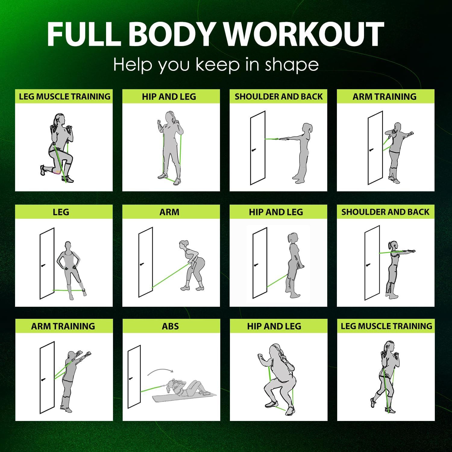 WHATAFIT Bandas de resistencia, bandas de ejercicio, bandas de resistencia para entrenamiento, bandas de entrenamiento con asas para hombres y