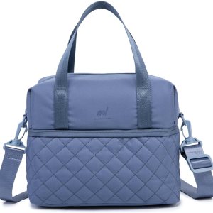 NOL Natural Organic Lifestyle Bolsa de almuerzo reutilizable para mujer, a prueba de fugas, con aislamiento medio, de nailon, con correa desmontable NOL Natural Organic Lifestyle Bolsa de almuerzo reutilizable para mujer, a prueba de fugas, con aislamiento medio, de nailon, con correa desmontable