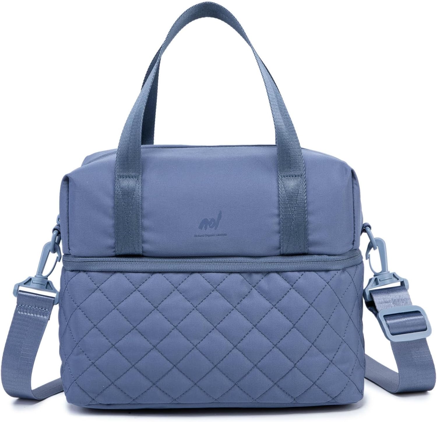 NOL Natural Organic Lifestyle Bolsa de almuerzo reutilizable para mujer, a prueba de fugas, con aislamiento medio, de nailon, con correa desmontable