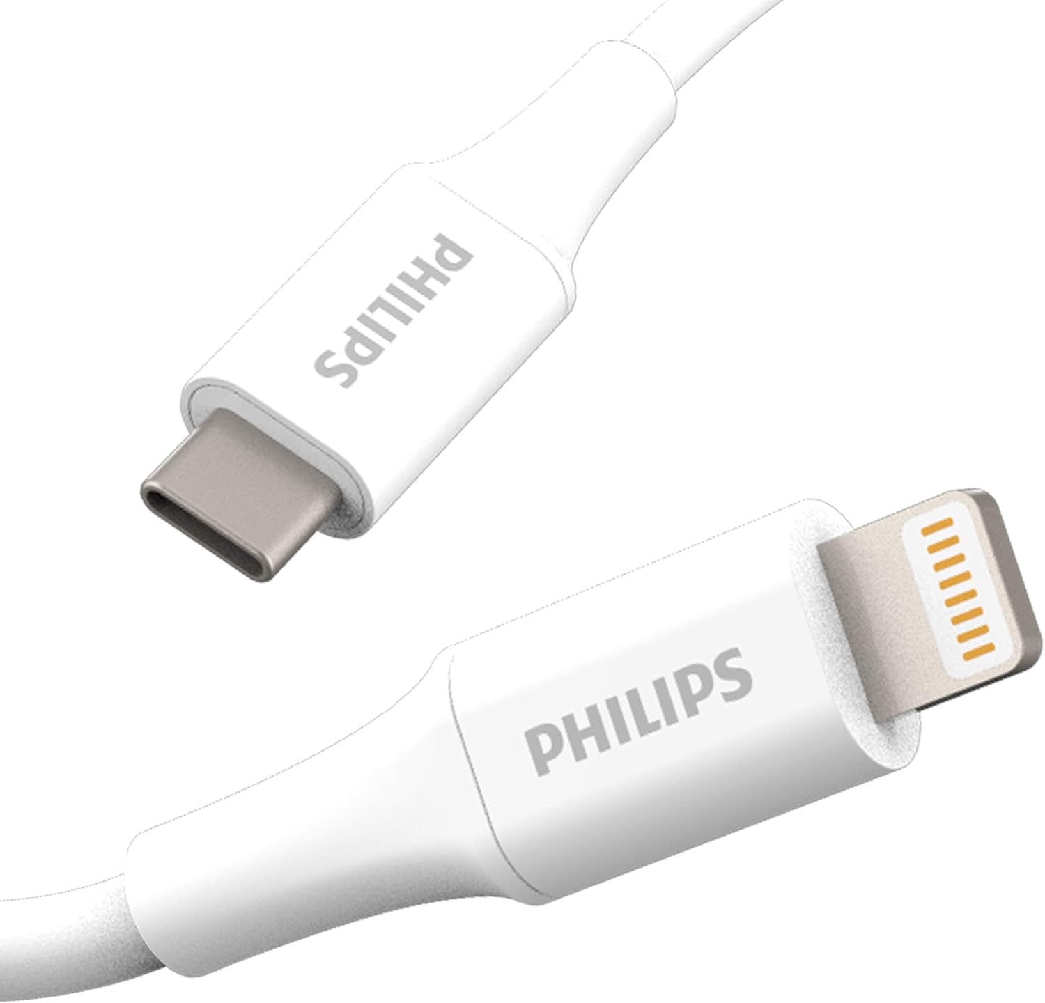 Philips Accesorios Cable de carga USB-C a Lightning, cable de 4 pies, para iPhone 1211 ProX88 Plus, iPad, Airpods, blanco, DLC4202V37