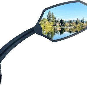 Hafny Nuevo espejo de bicicleta para manillar, brazo largo, lente de vidrio HD, ajustable y giratorio, espejo retrovisor seguro para bicicleta, Hafny Nuevo espejo de bicicleta para manillar, brazo largo, lente de vidrio HD, ajustable y giratorio, espejo retrovisor seguro para bicicleta,