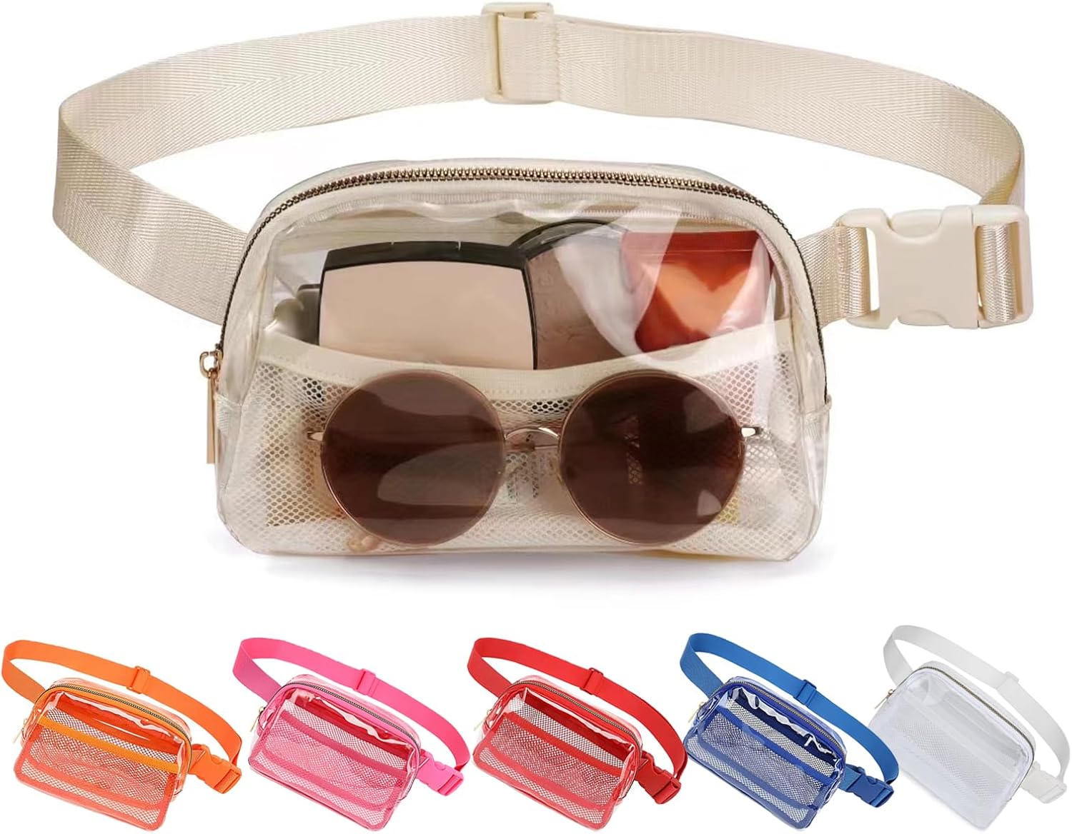 Riñonera para mujeres y hombres, riñoneras de moda para LuLu Riñonera Bolsas de limón, Transparente-Beige, A la moda
