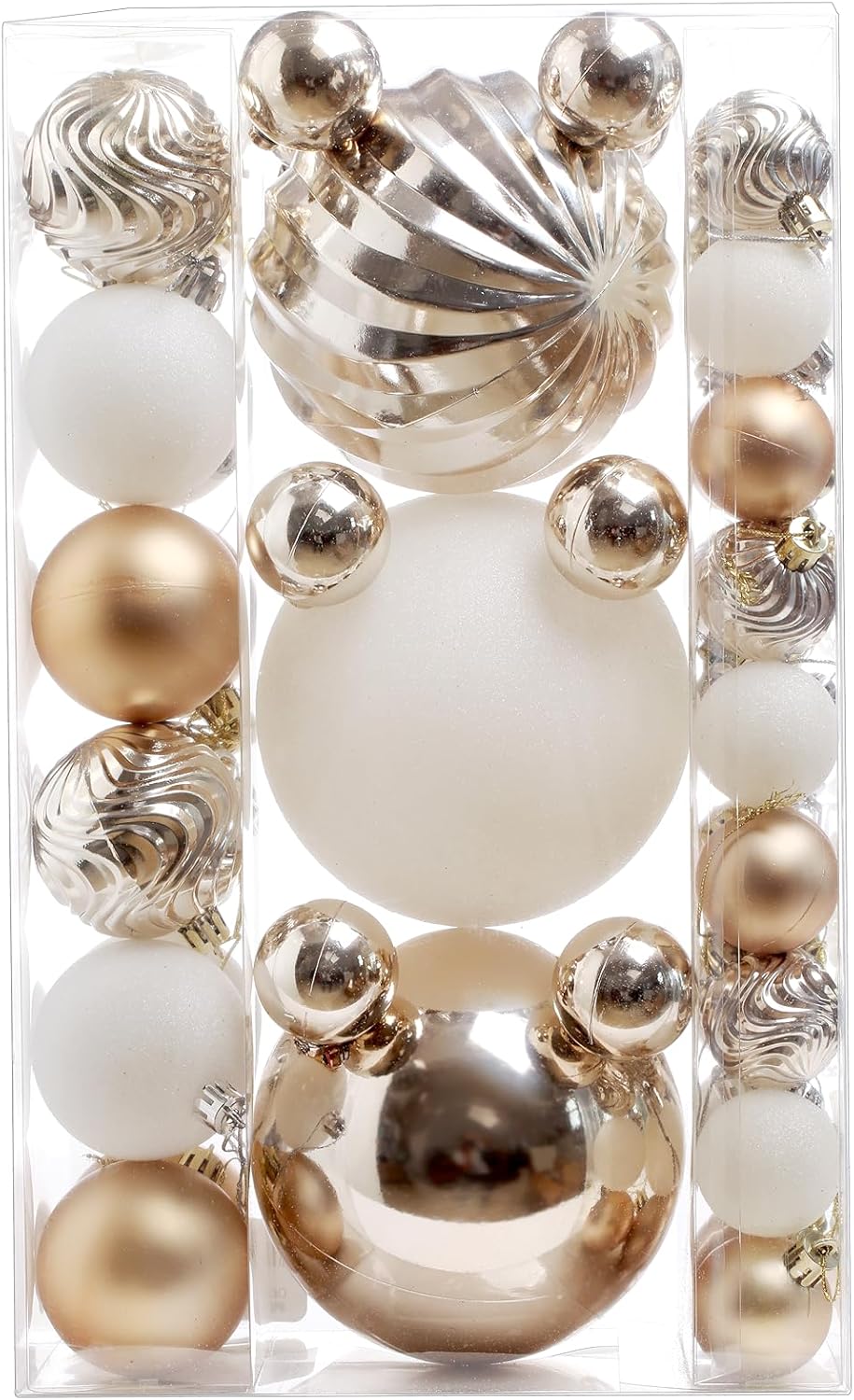 Adornos de bola de Navidad para decoraciones de Navidad, 50 piezas extra grandes para árbol de Navidad, adornos inastillables, champán (combo de 5