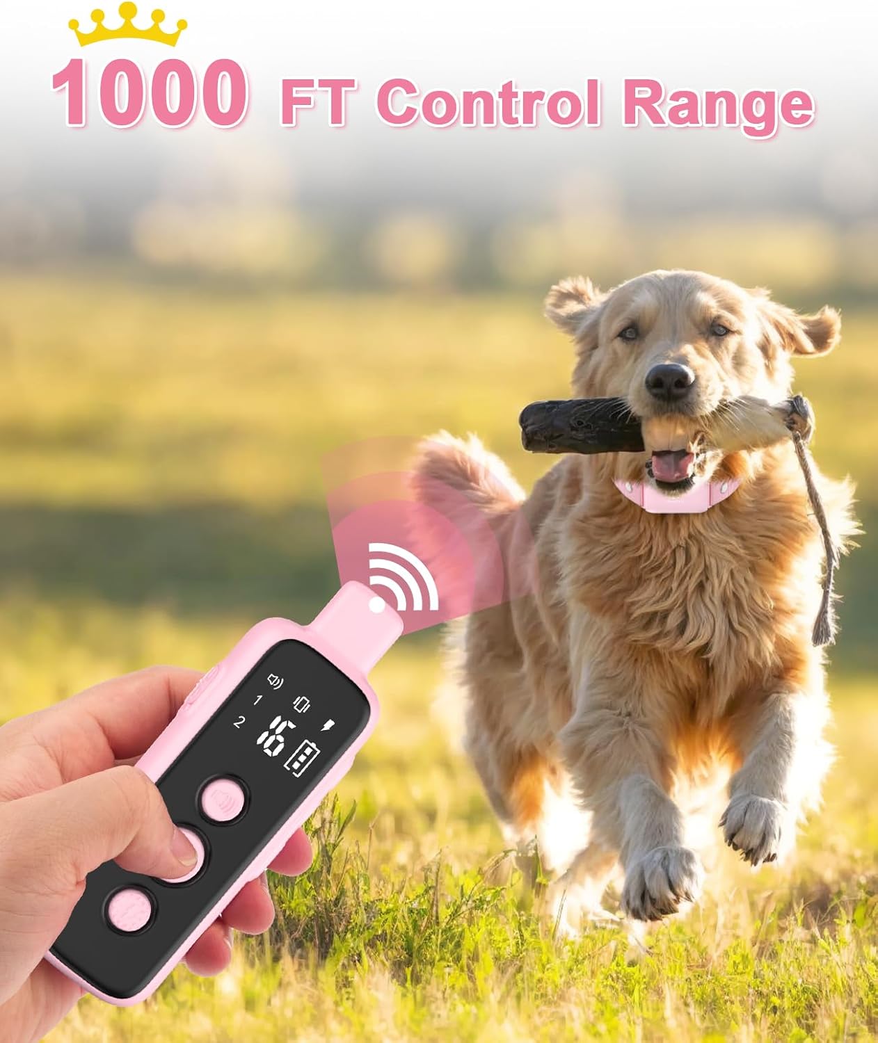 Bousnic Collar de choque para perros  Collar de entrenamiento eléctrico impermeable recargable con control remoto para perros pequeños, medianos y