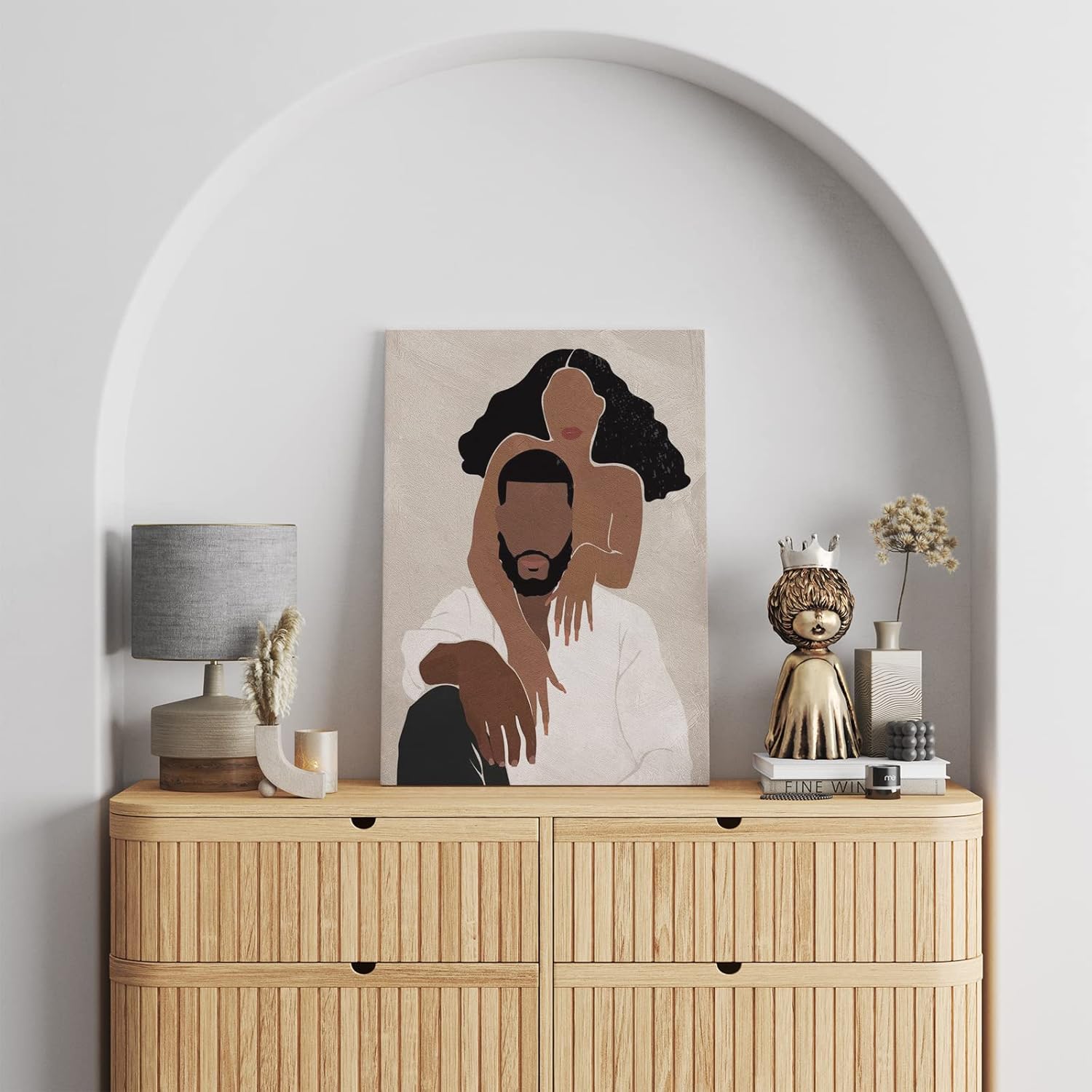 Tuyashua Póster decorativo de pared de pareja negra con marco (11.5 x 15 pulgadas), arte de pared afroamericano, decoración de pared de niña negra