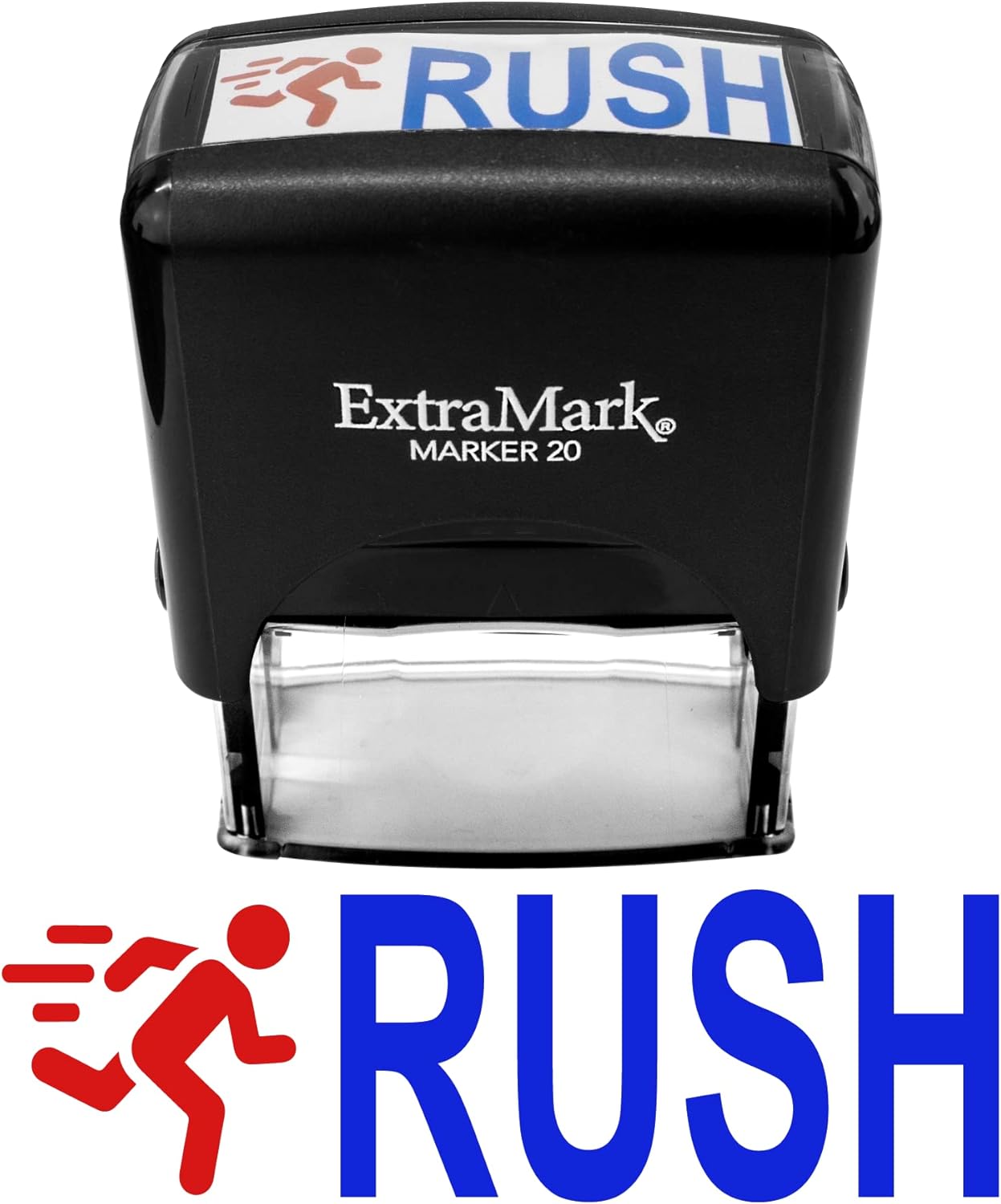 ExtraMark Sello de goma autoentintado de doble color (Rush) Sello de oficina de 2 colores – Pequeño