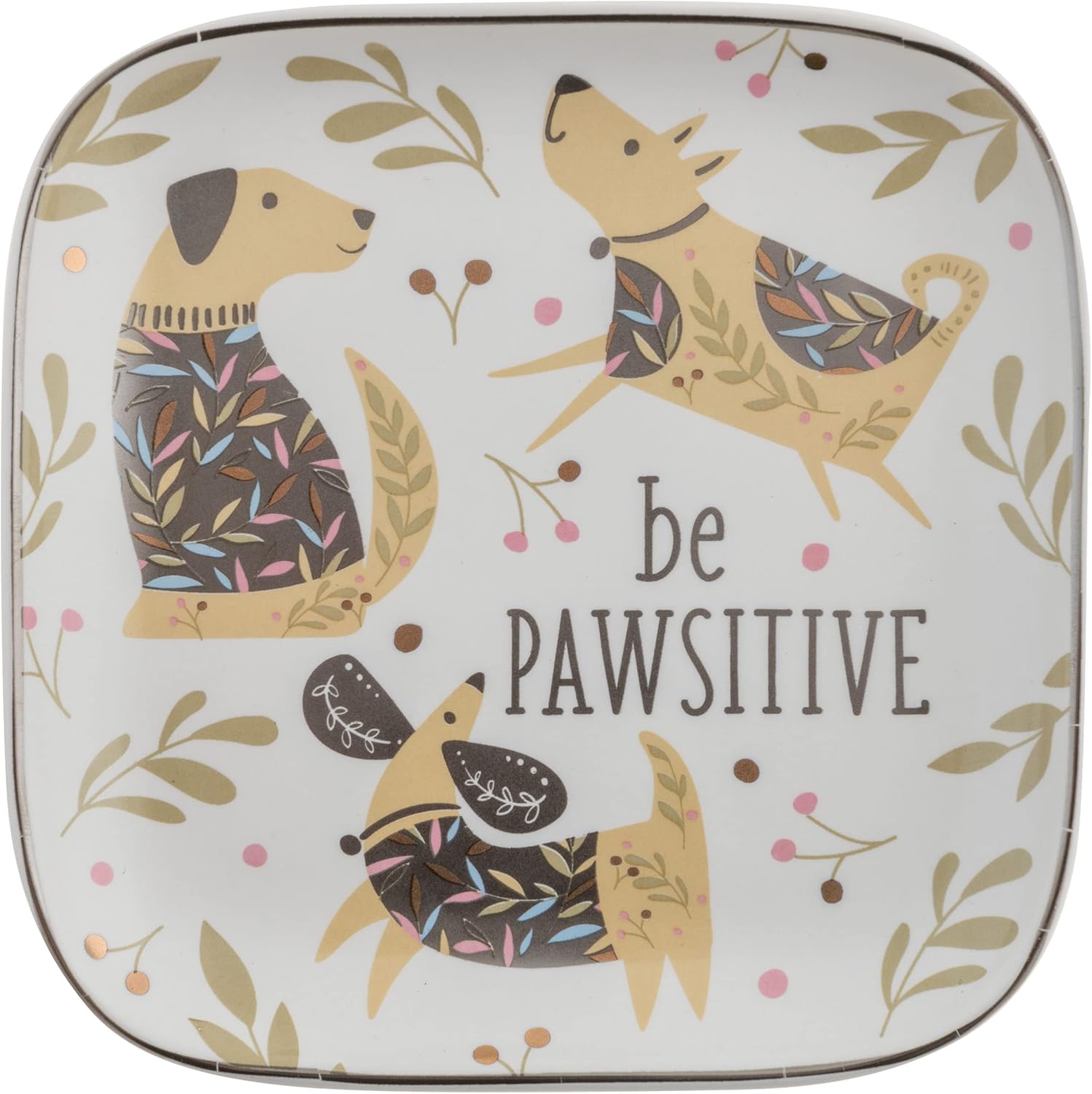 Flora – Bandeja cuadrada para baratijas para perros grandes