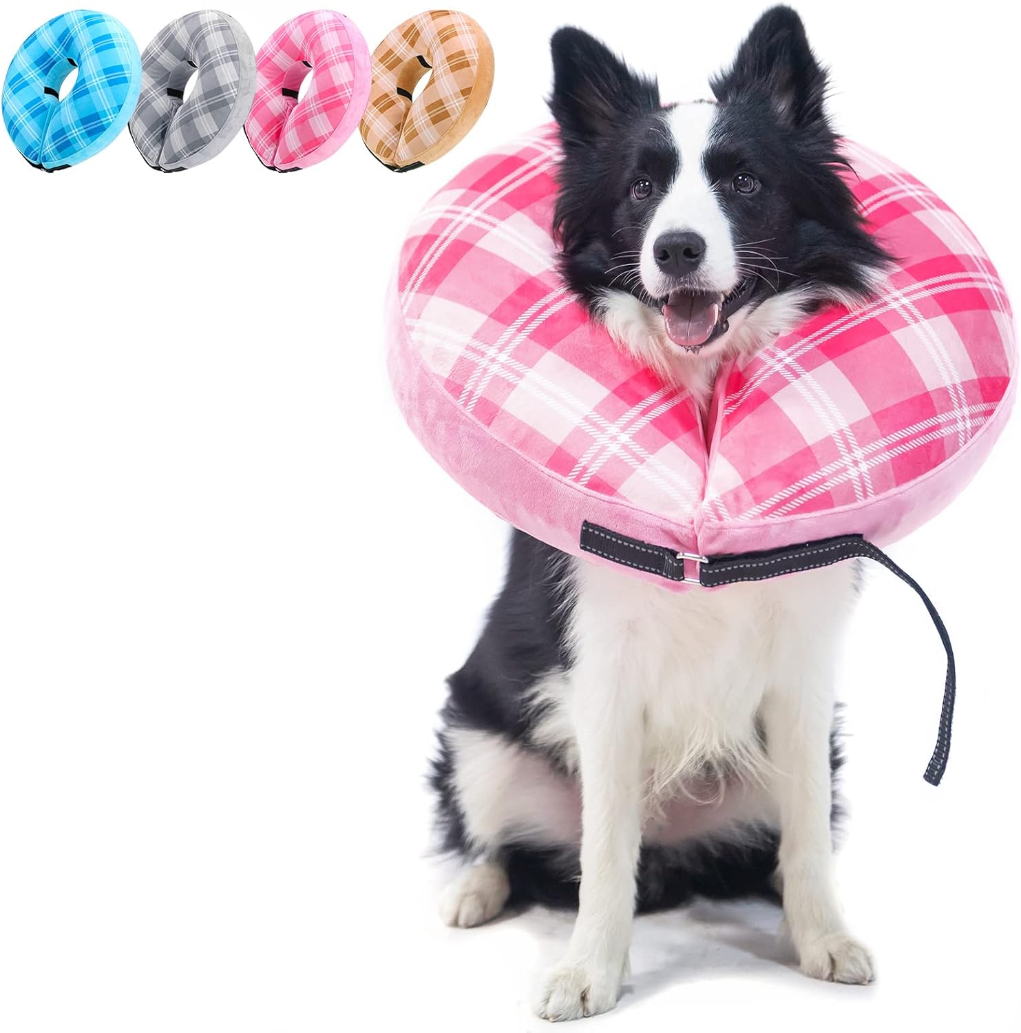 BEAUTYZOO Collar inflable con cono para perros pequeños, medianos y grandes, collar electrónico suave para recuperación de mascotas, alternativa
