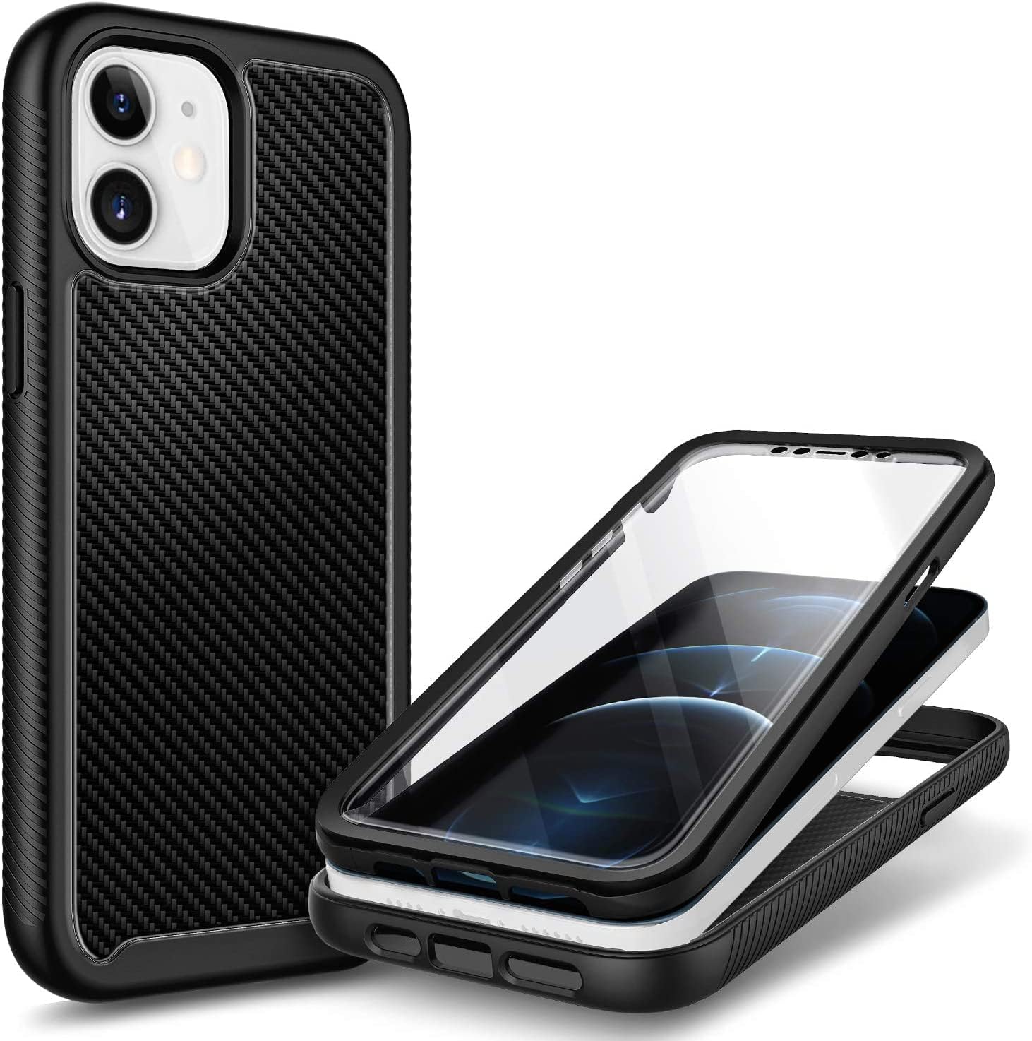 NGB Supremacy Funda compatible con iPhone 12 Mini (5.4 pulgadas), cuerpo completo con protector de pantalla integrado, protección resistente,