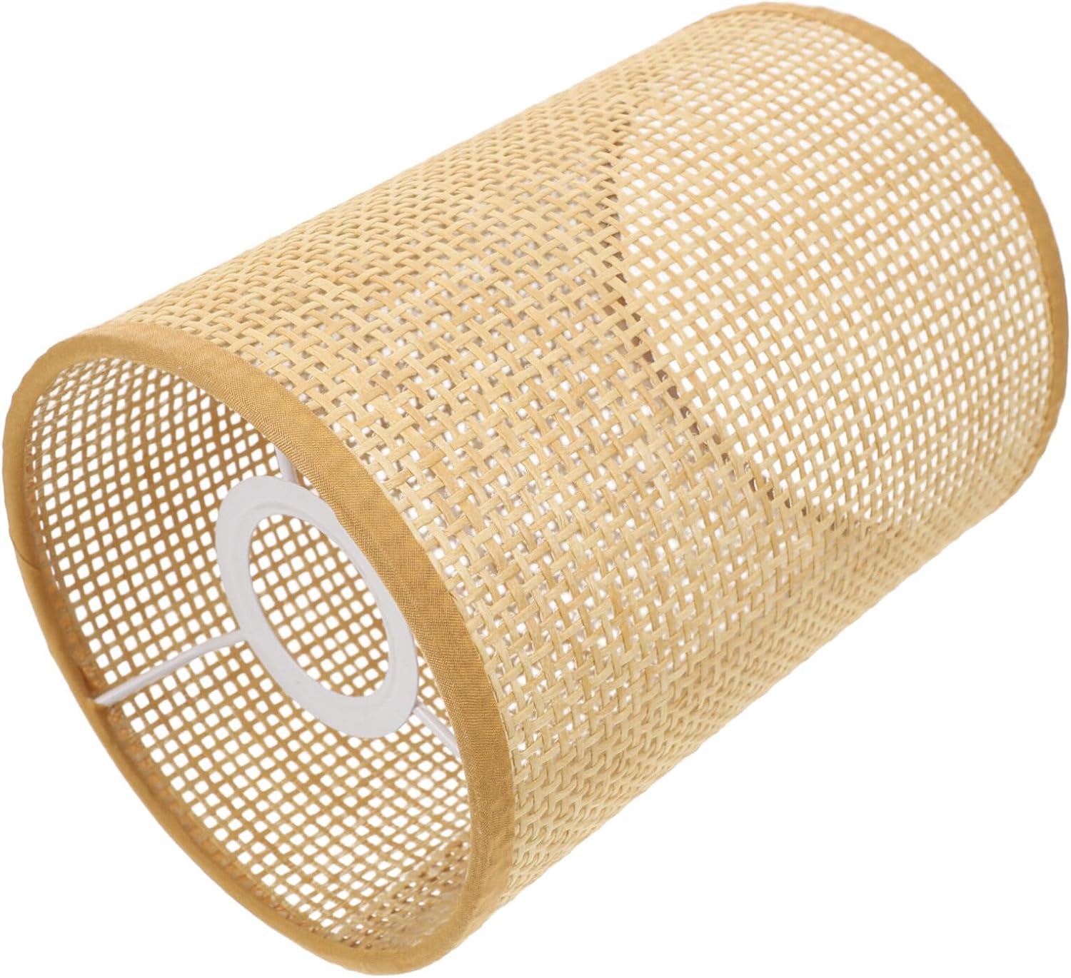 DOITOOL 2 piezas de pantalla de lámpara de ratán de repuesto E27E14 pantalla de lámpara de araña tejida natural cilindro cubierta de lámpara de mesa