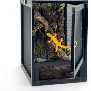 Kit de terrario de reptiles plegable panorámico de 360 de 5 galones tanque de Gecko con cresta y jaula de reptiles para una ventilación superior, Kit de terrario de reptiles plegable panorámico de 360 de 5 galones tanque de Gecko con cresta y jaula de reptiles para una ventilación superior,