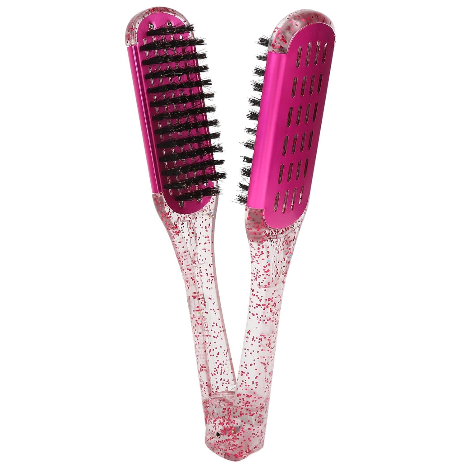 Cepillo de doble cara, en forma de V, doble peine para alisar el cabello, peine de férula de pelo suave, cepillo de abrazadera, herramienta de