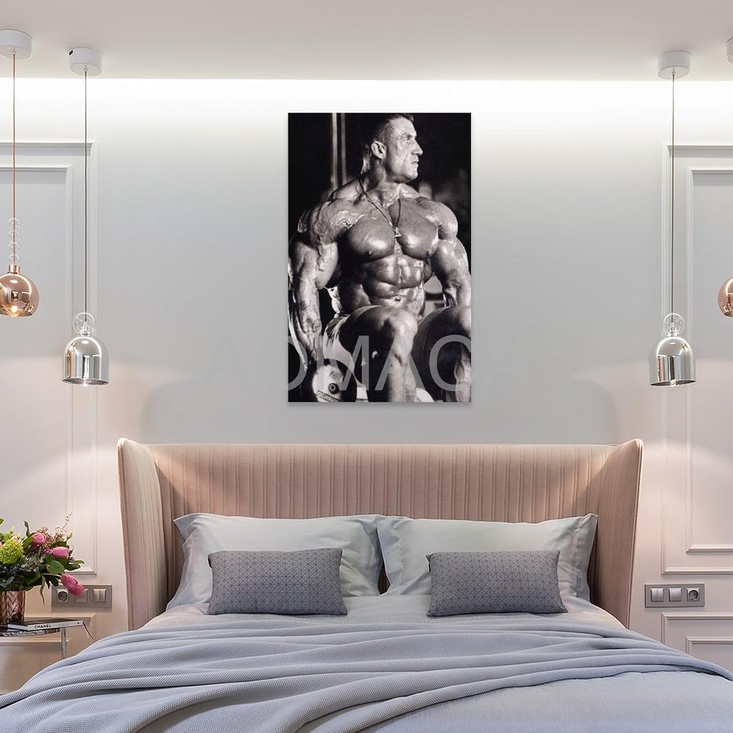 MOJDI Póster de arte de fitness Dorian Yates para culturista, pintura en lienzo, póster de arte de pared para dormitorio, sala de estar, decoración