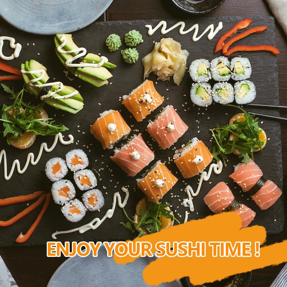 Bazooka de sushi con tapete de bambú para sushi, kit de fabricación de sushi para principiantes para la familia, 2 piezas