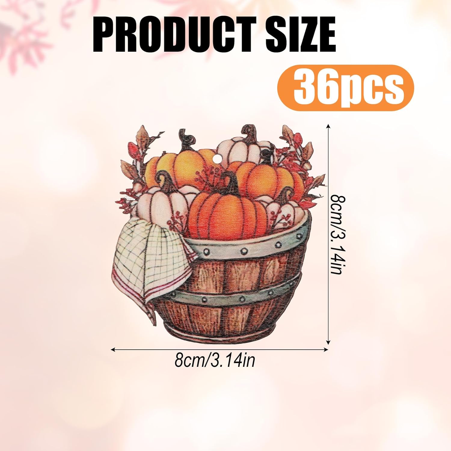 36 adornos de madera de Acción de Gracias, adornos colgantes de madera de otoño vintage, hojas de arce, camión, cosecha, calabaza, letreros
