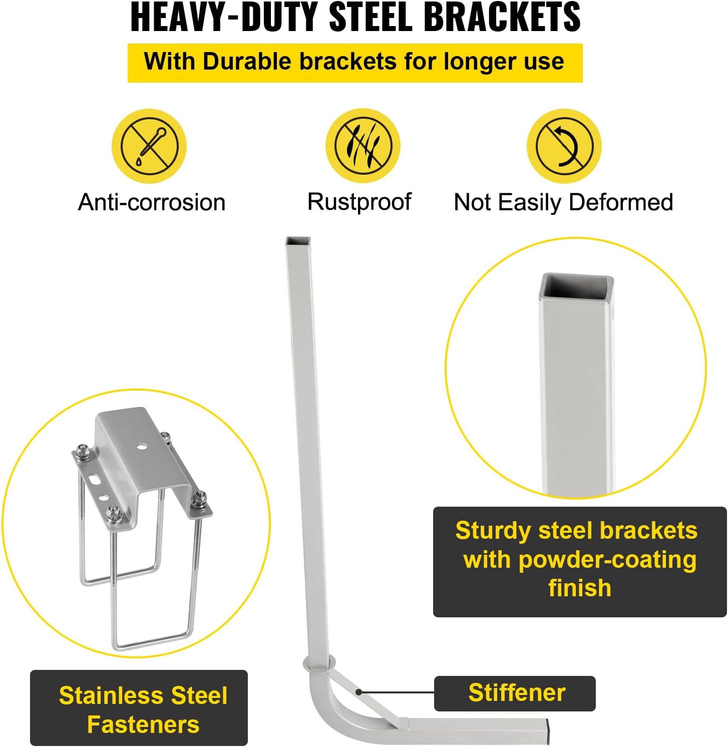 VEVOR Guías de remolque de barco, un par de guía de remolque de aluminio, guías de remolque resistentes al óxido con ancho ajustable, piezas de