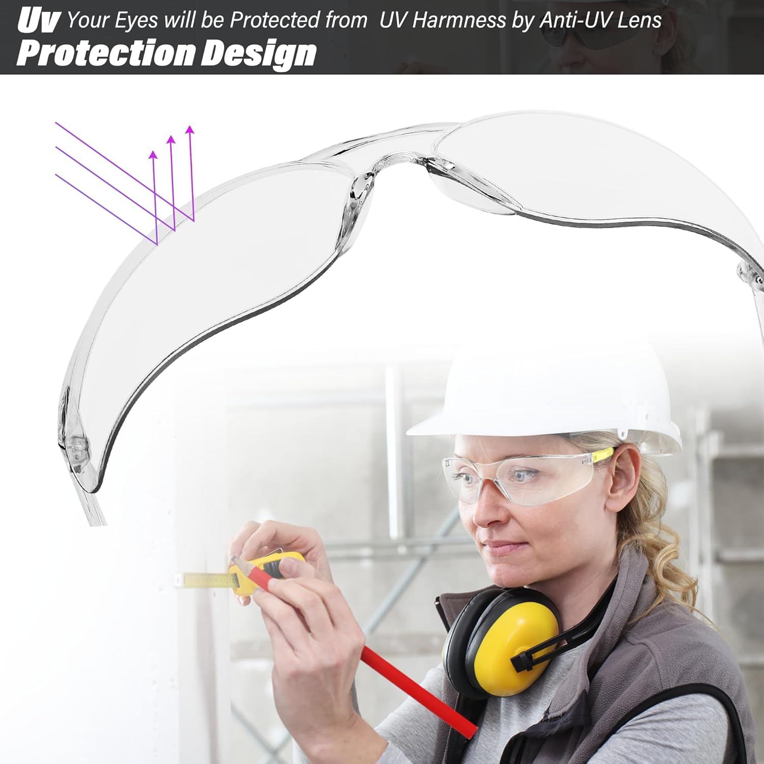 Salfboy Anteojos de seguridad para hombres y mujeres, ANSI Z87.1, anteojos de seguridad a granel con protección UV resistentes a los arañazos, 10
