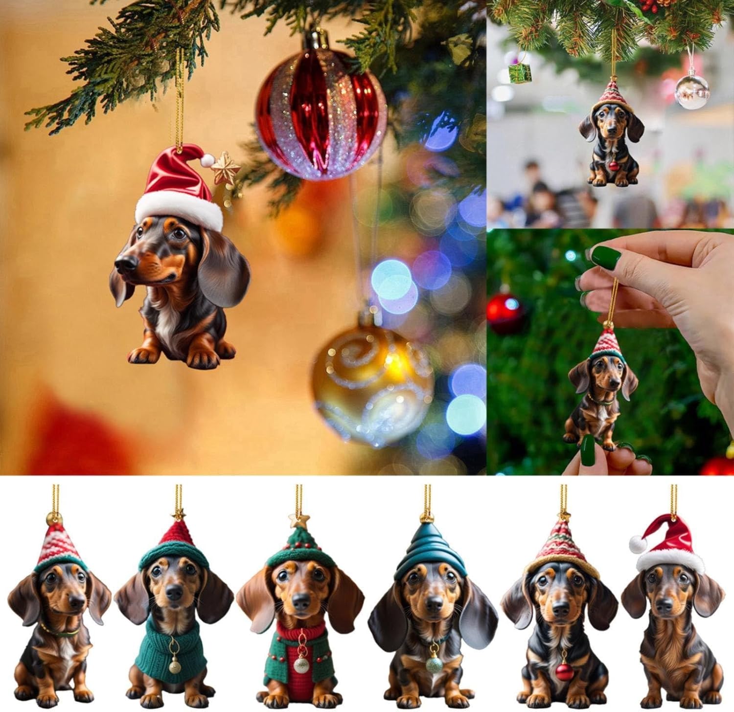 Adornos de Navidad 2023, decoración de Navidad, colgante de perro, colgante de Halloween, Navidad, decoración de árbol de Navidad, decoración
