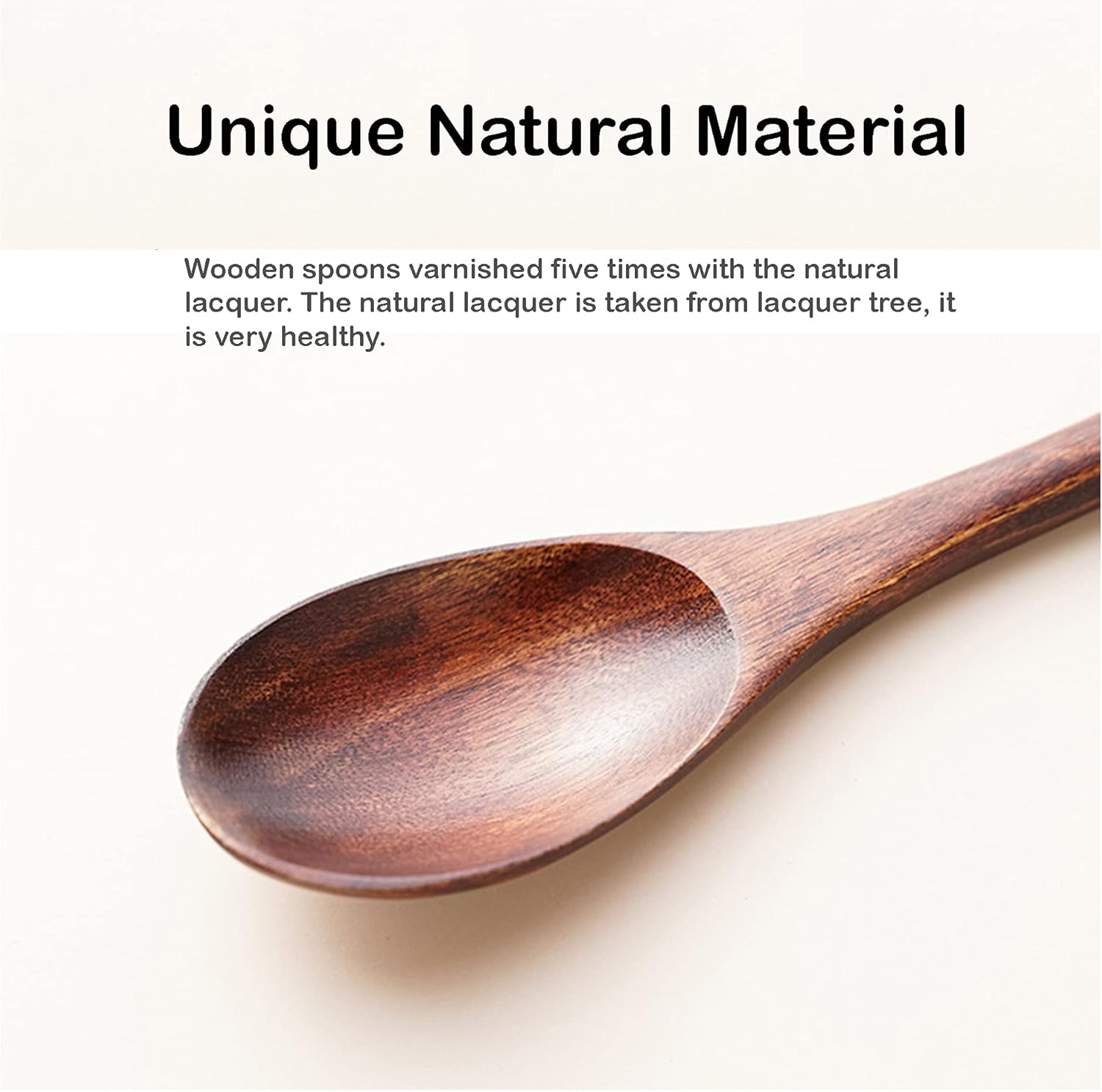 Cucharas de madera para comer, cucharas de sopa de madera Muulaii, cuchara de mango largo con utensilios de cocina de estilo japonés para cocinar