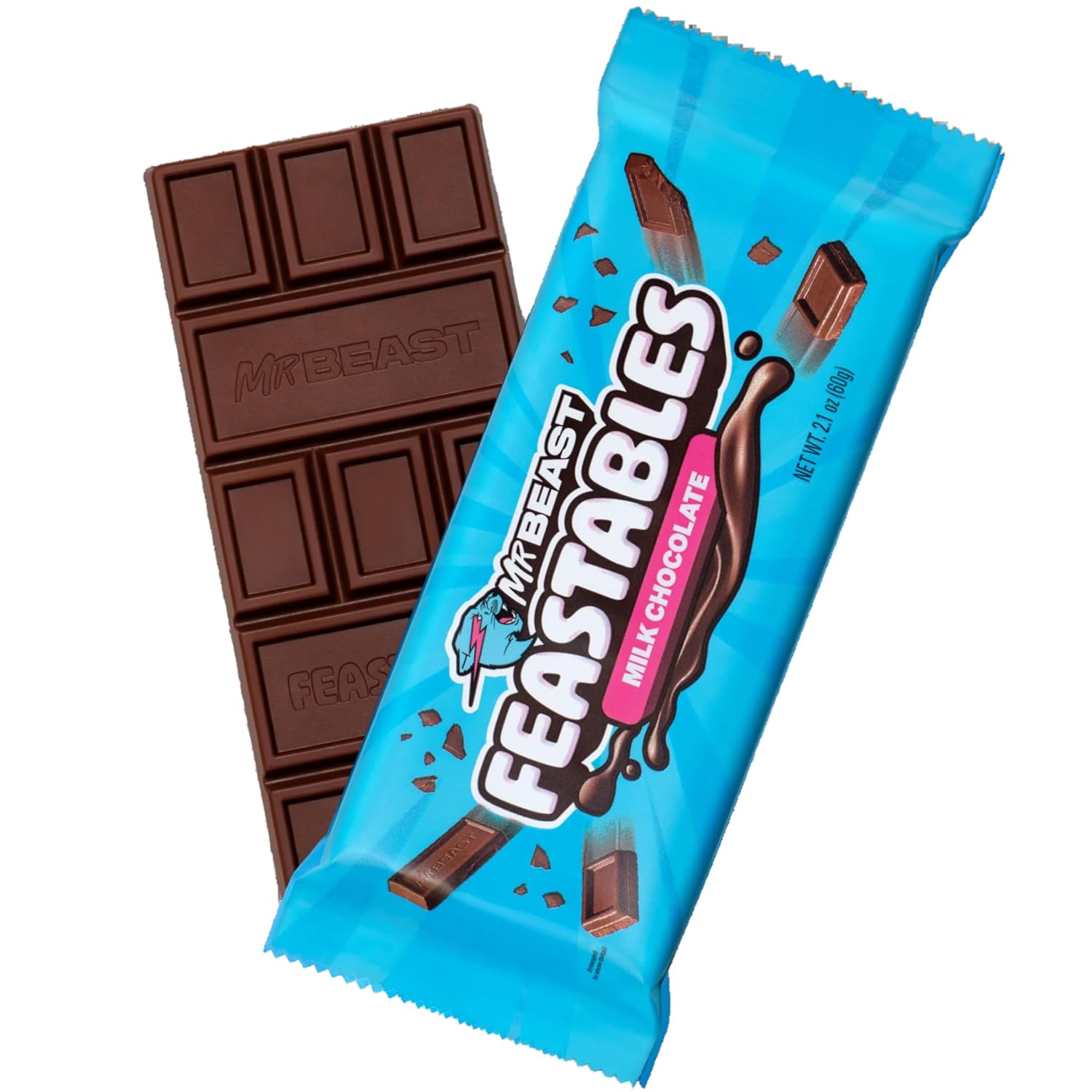 New Feastables Beast Bar – Barra de chocolate con leche con mantequilla de maní, chocolate con leche y almendras, chocolate con leche (3 barras)