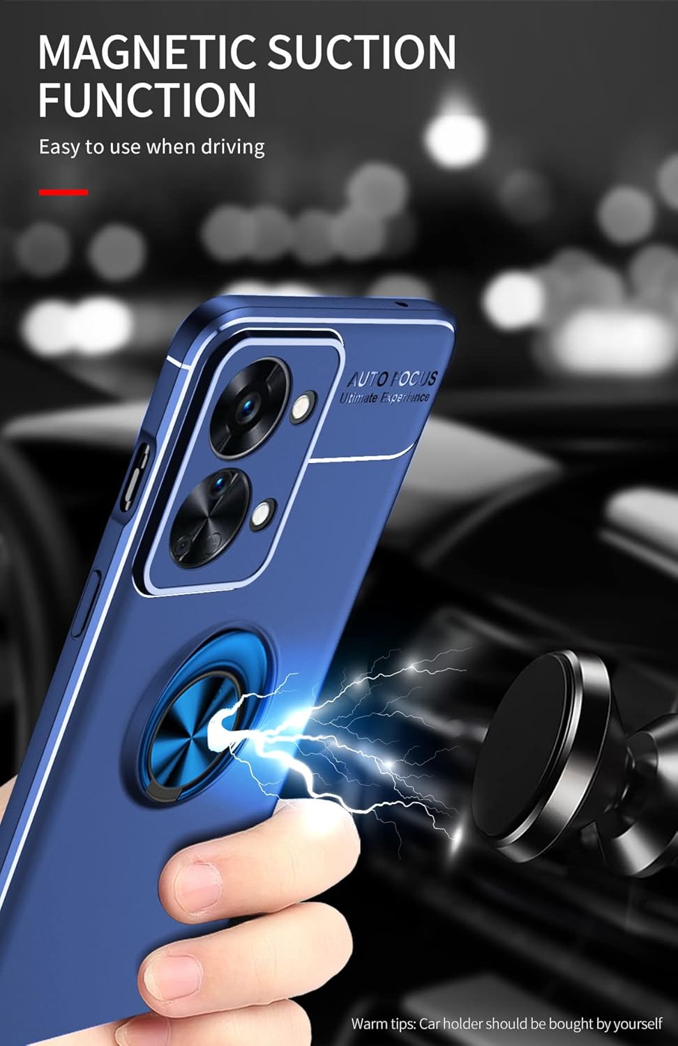 Asuwish Funda de teléfono para OnePlus Nord CE 2 Lite 5G con protector de pantalla de vidrio templado y accesorios para celda Soporte de anillo