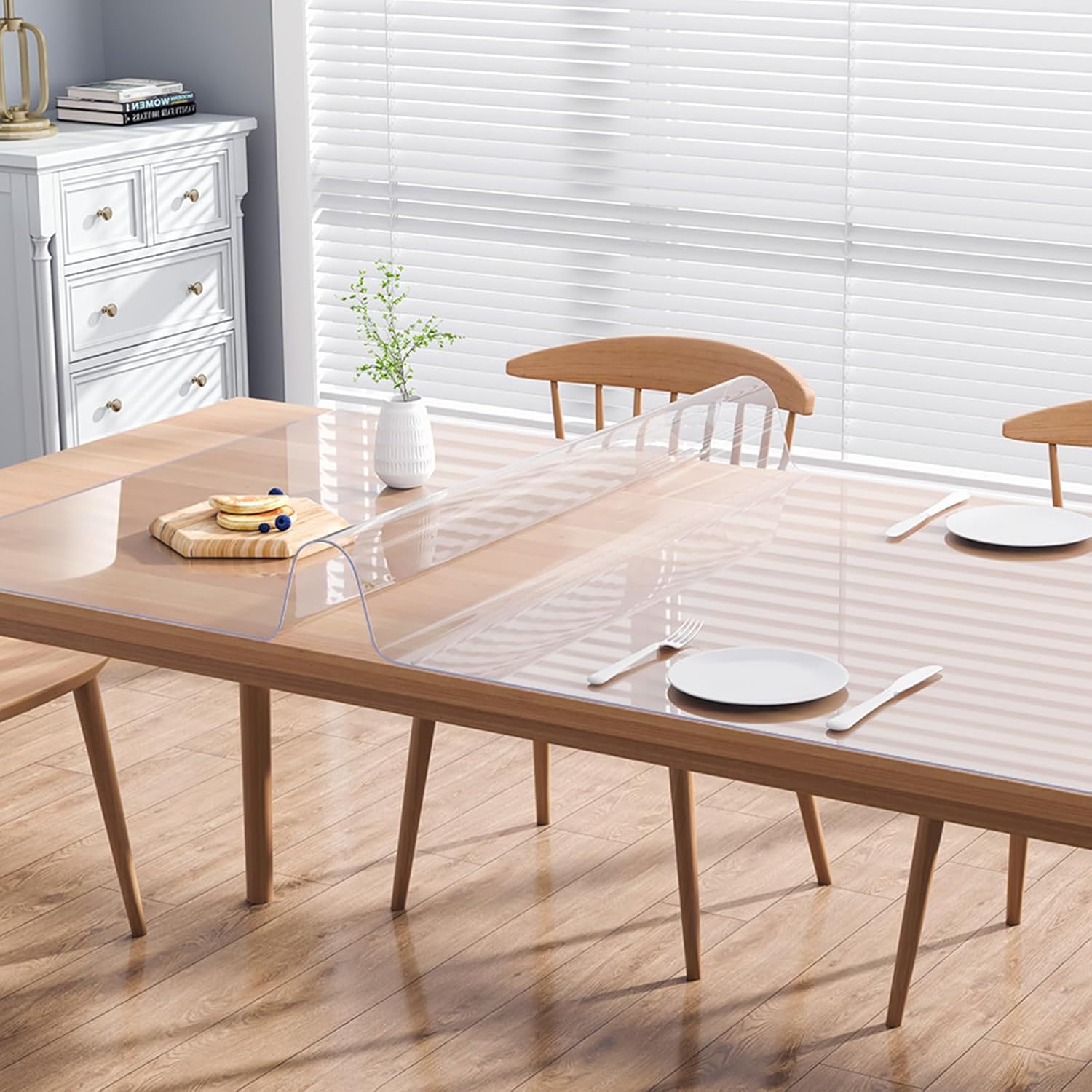 VEVOR Protector transparente para mesa, rectangular de 24 x 48 pulgadas, mantel de plástico PVC de 0.059 in de grosor, protector de escritorio