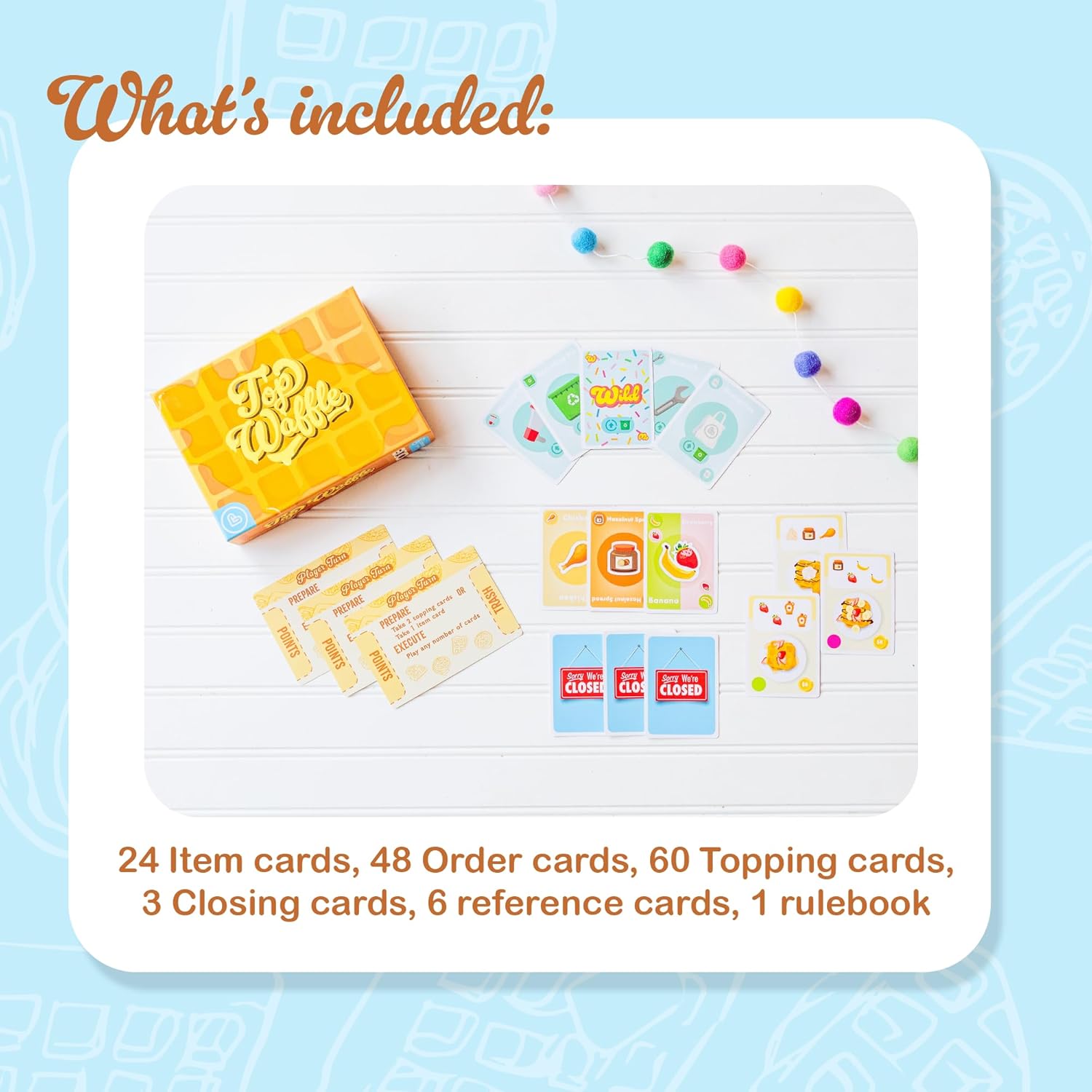 Juego de cartas Top Waffle  Juego maravillosamente delicioso para niños, adolescentes, adultos y noche de juego familiar  Gran regalo para mayores