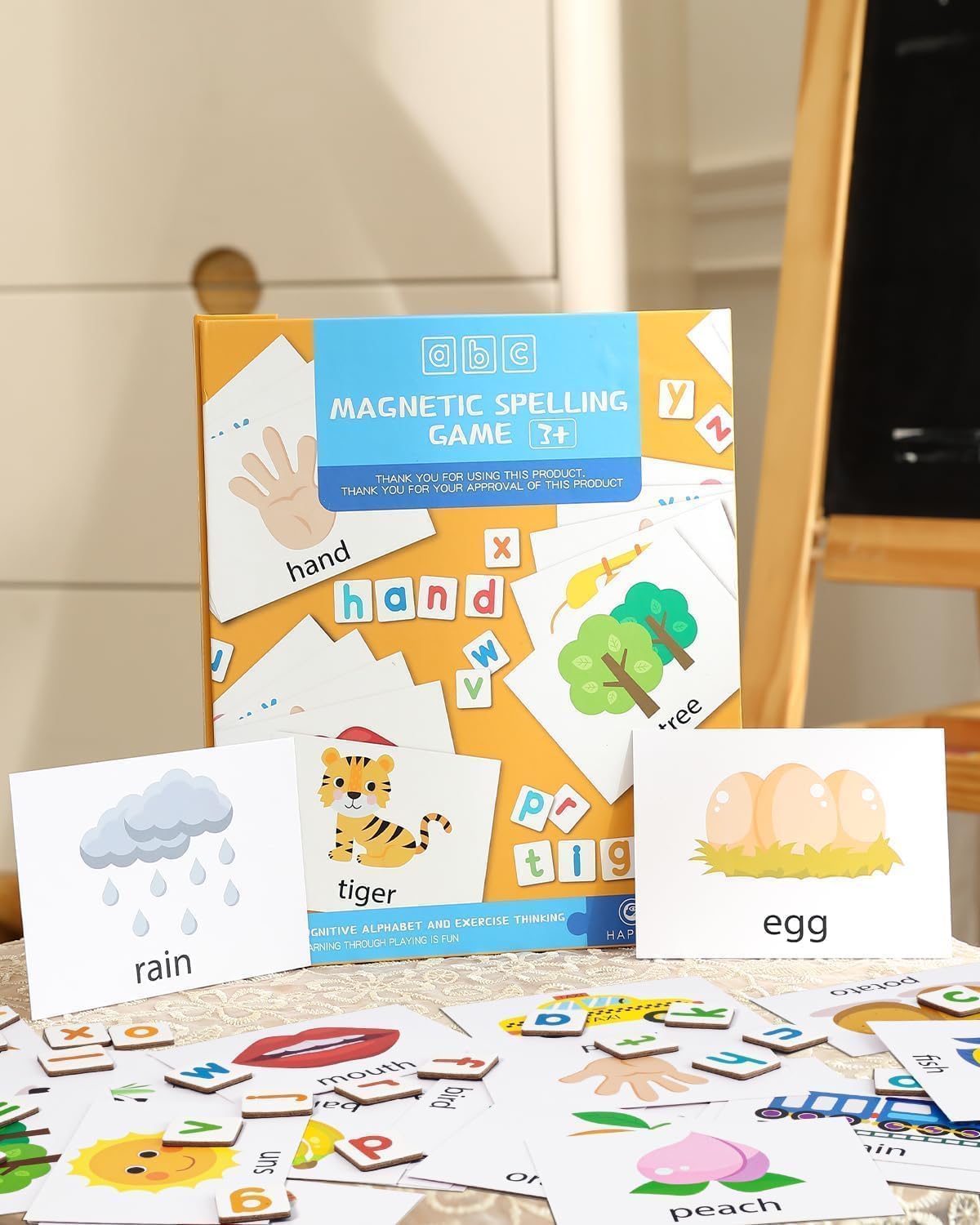 Lauon Juego de letras y números magnéticos para niños pequeños, 52 imanes del alfabeto para refrigerador, juguete de educación temprana con