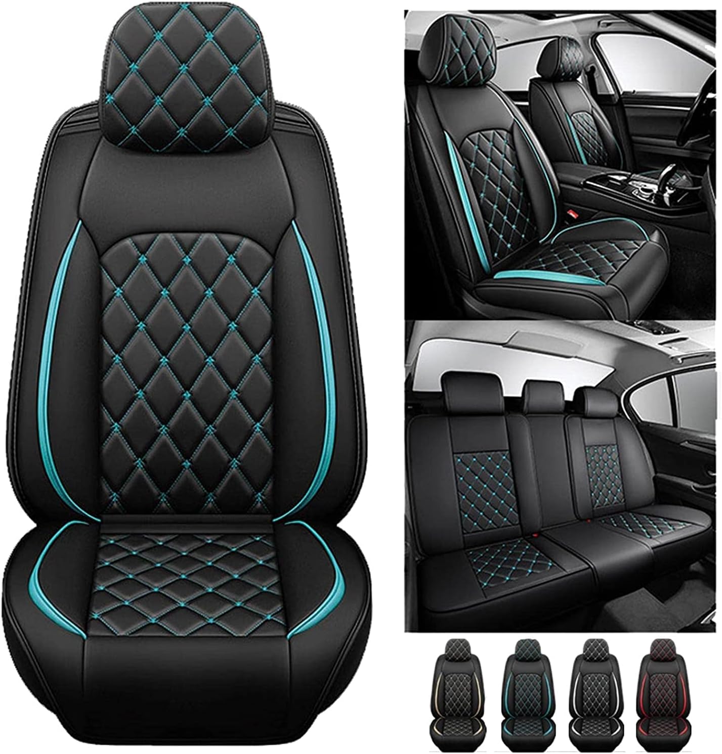 EKEGUY Funda de asiento de automóvil de 5 asientos, para SsangYong Korando (2011-2018), asiento delantero y trasero de cuero para todo tipo de