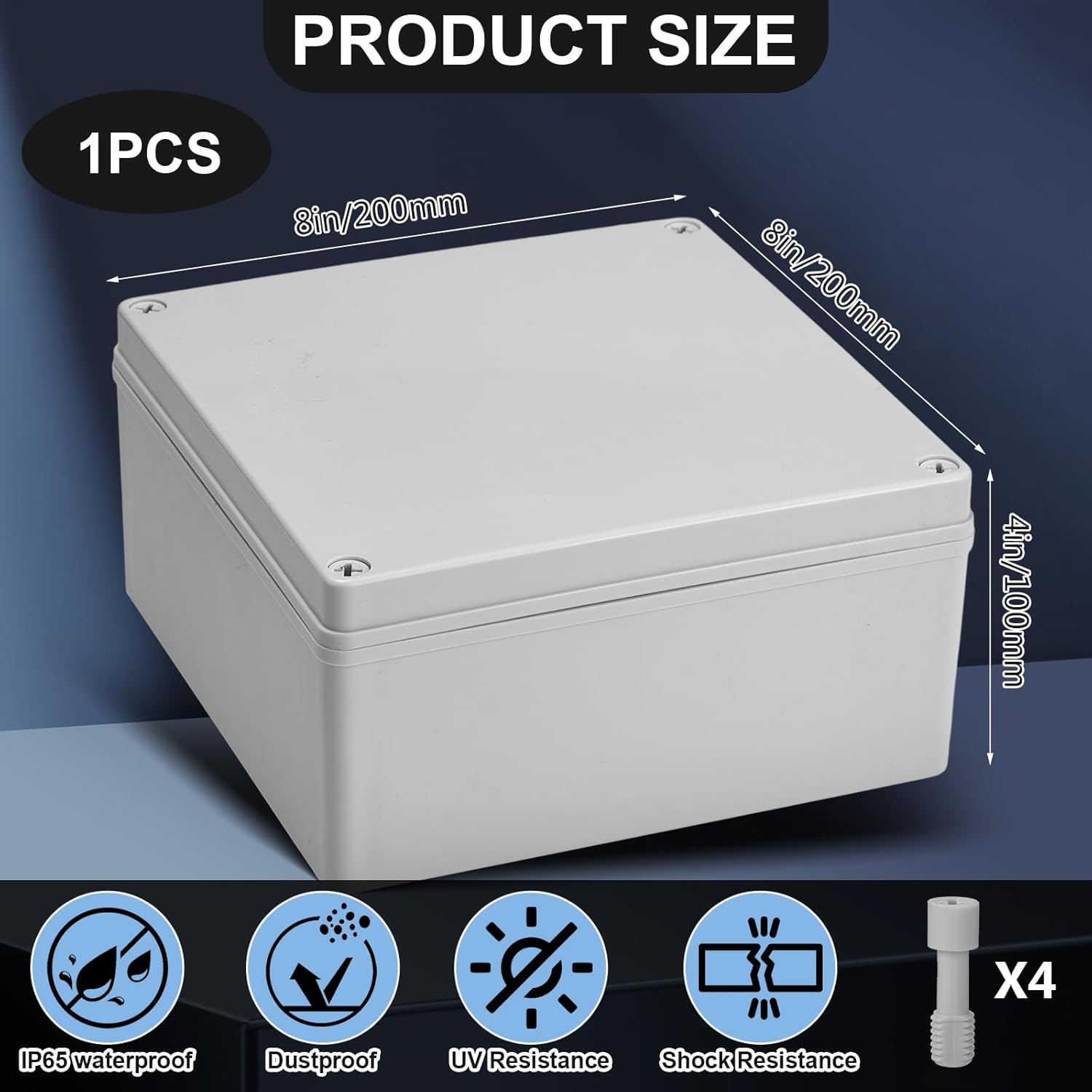 Kanayu Caja de conductos de plástico PS eléctrica IP65 impermeable a prueba de polvo para proteger cajas eléctricas, conductos y accesorios,