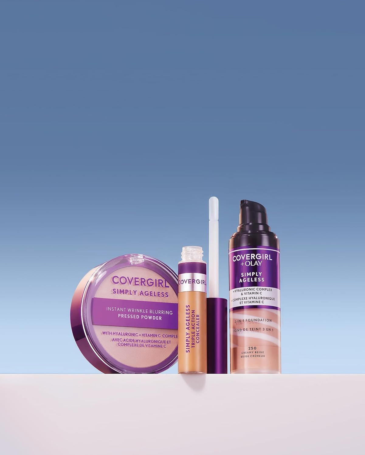 Covergirl Simply Ageless – Polvo prensado difuminador instantáneo antiarrugas, color sable suave, 0.39 onzas.