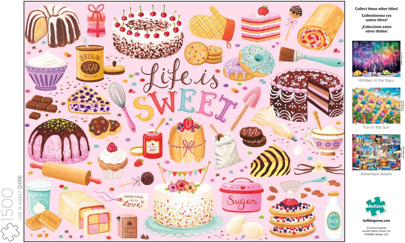 Buffalo Games – Life is Sweet – Rompecabezas de 1500 piezas para adultos, rompecabezas desafiante perfecto para noches de juego – 1500 piezas tamaño