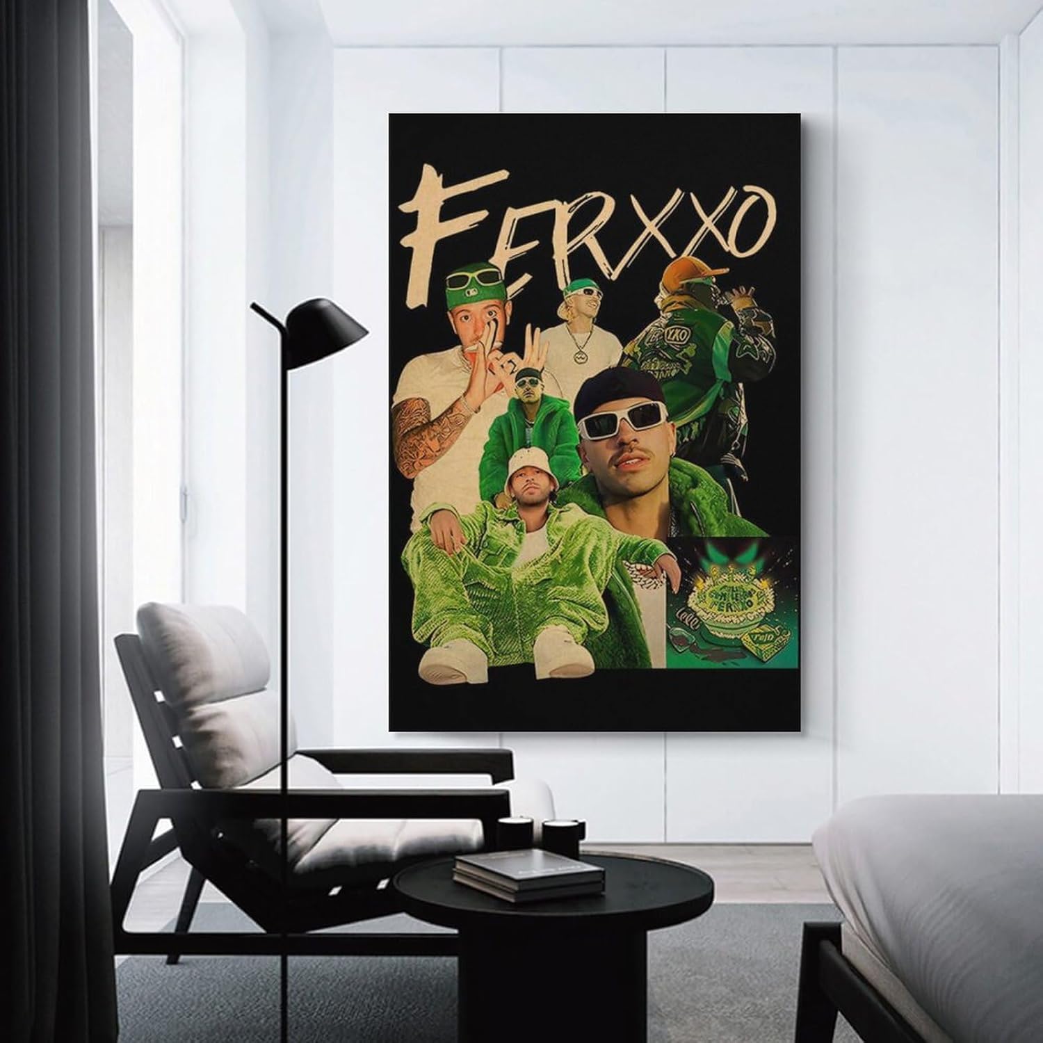 Feid Ferxxo – Póster de lienzo para decoración de dormitorio, paisaje, oficina, San Valentín, cumpleaños, sin marco, 16 x 24 pulgadas (15.7 x 23.6