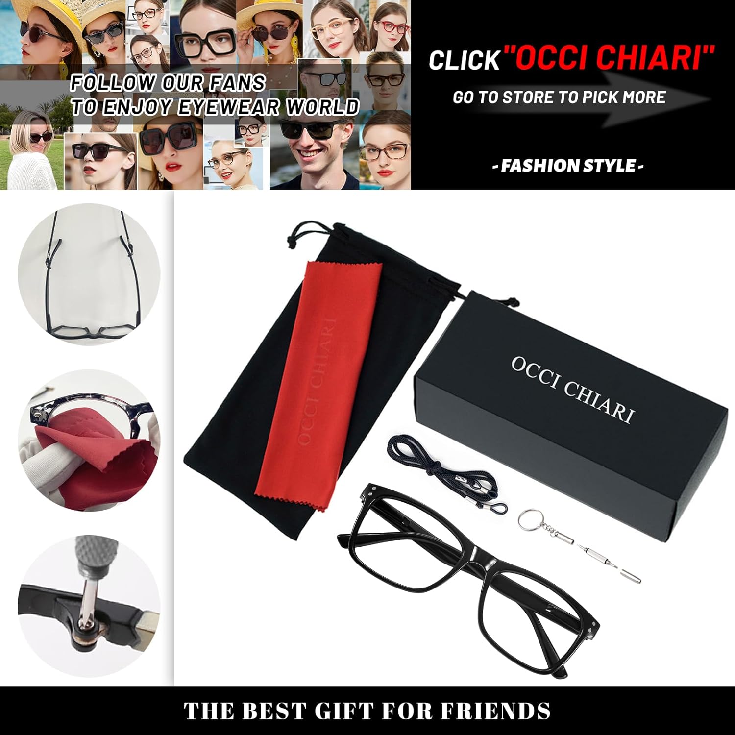 OCCI CHIARI Gafas de lectura para hombres lectores rectangulares de moda (1.0 1.25 1.5 1.75 2.0 2.25 2.5 2.75 3.0 3.5 4.0 5.0 6.0)
