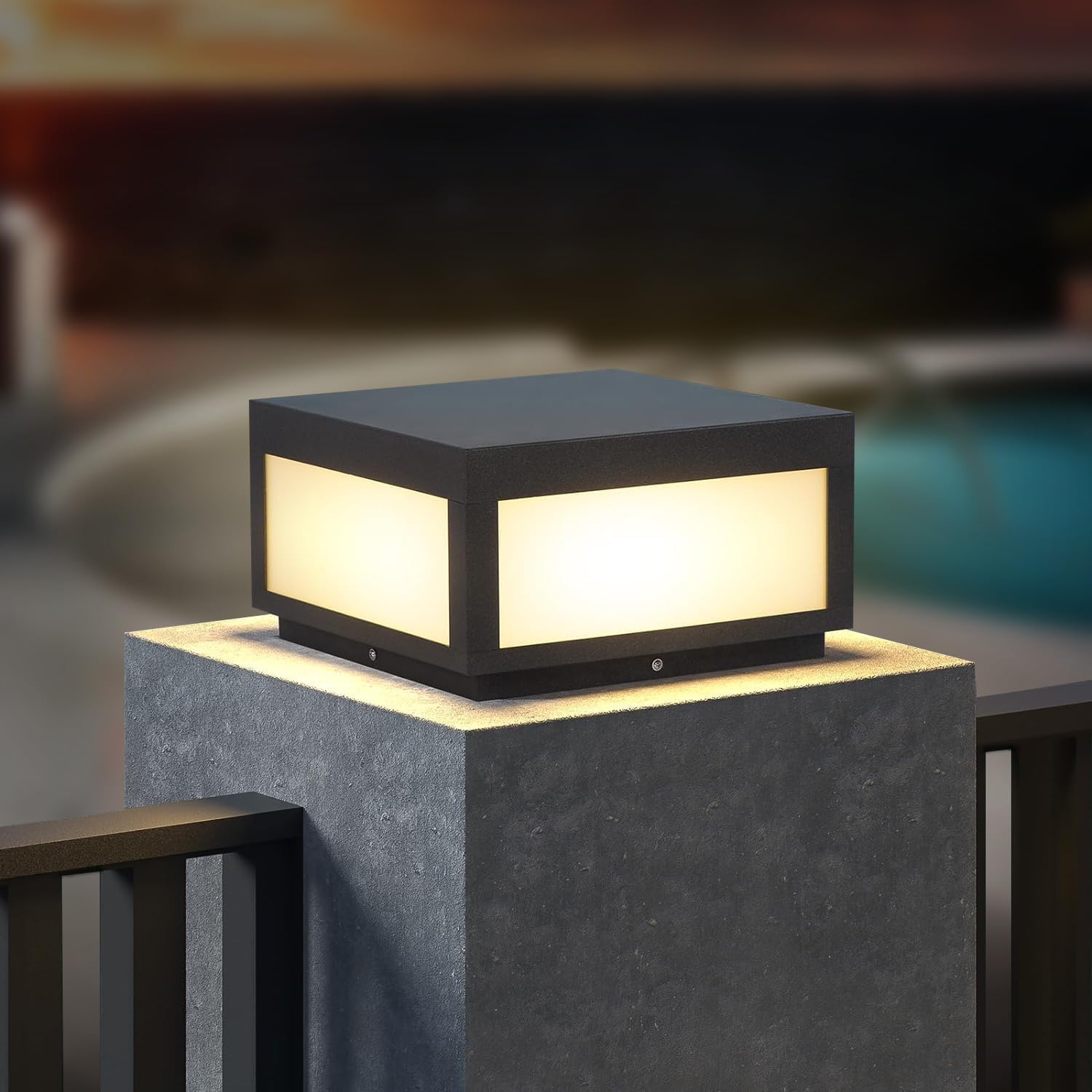 Luz de pilar de poste para exteriores, IP65, impermeable, de aluminio, moderna, de lujo, regulable, 15 W, luces de columna LED, iluminación urbana