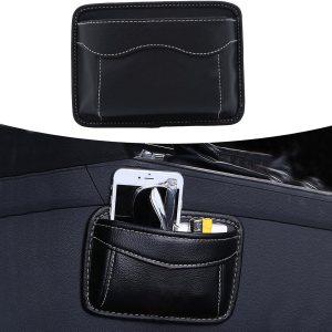 1 organizador de bolsillo lateral para automóvil, bolsillos de almacenamiento de cuero sintético, bolsa adhesiva para colgar en el tablero de 1 organizador de bolsillo lateral para automóvil, bolsillos de almacenamiento de cuero sintético, bolsa adhesiva para colgar en el tablero de
