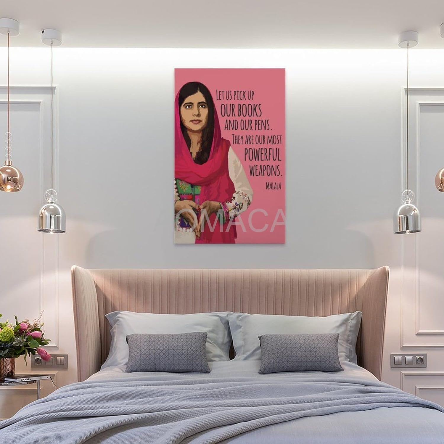 RCIDOS Póster de Malala Yousafzai con cita artística de Malala Yousafzai (14) pósteres e impresiones de pintura en lienzo para decoración de sala de