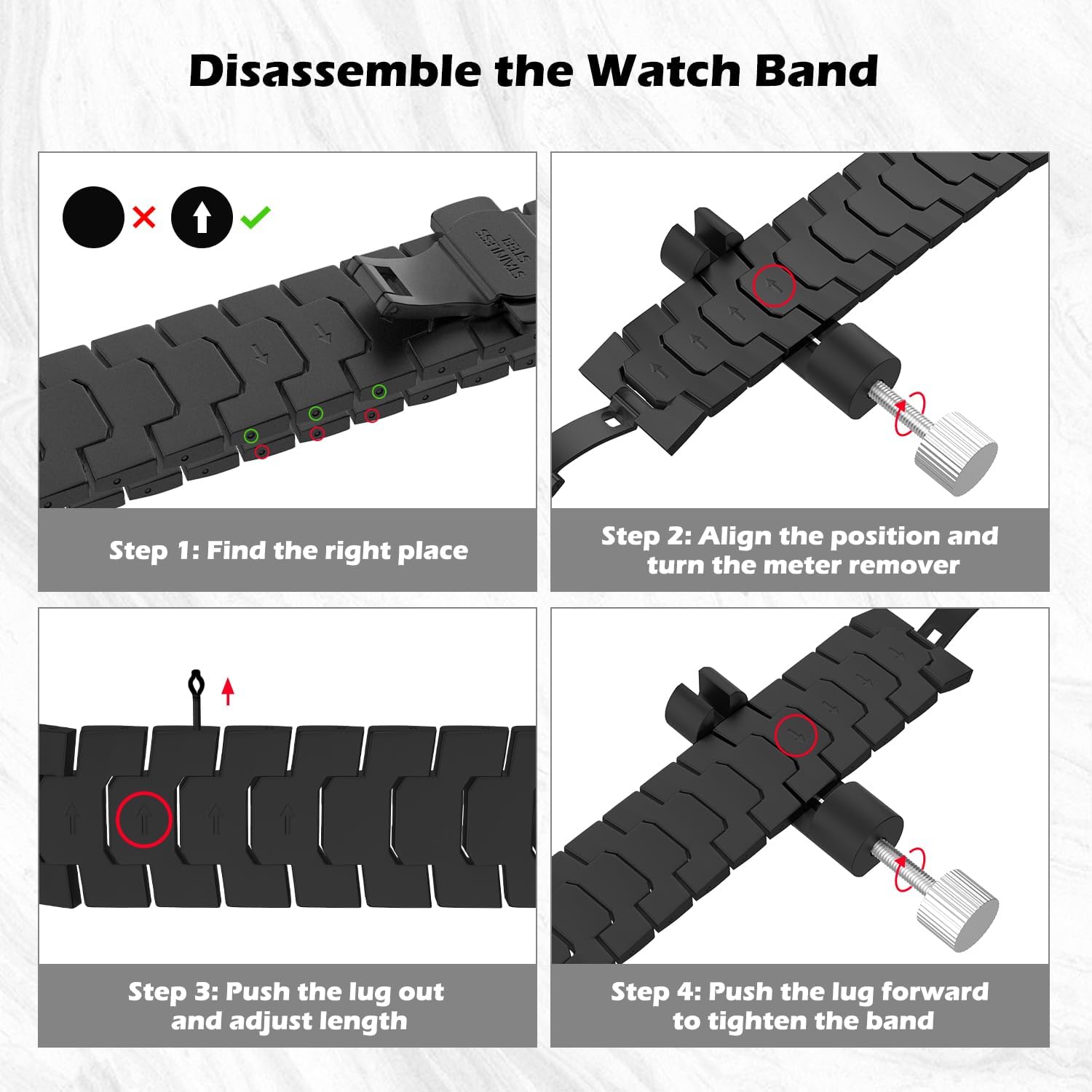 MoKo Metal Strap Compatible with Apple Watch Ultra2 Ultra 49mm Series 987654321SE 454442mm, Adjustable Watch Band Stainless Steel Wristband with